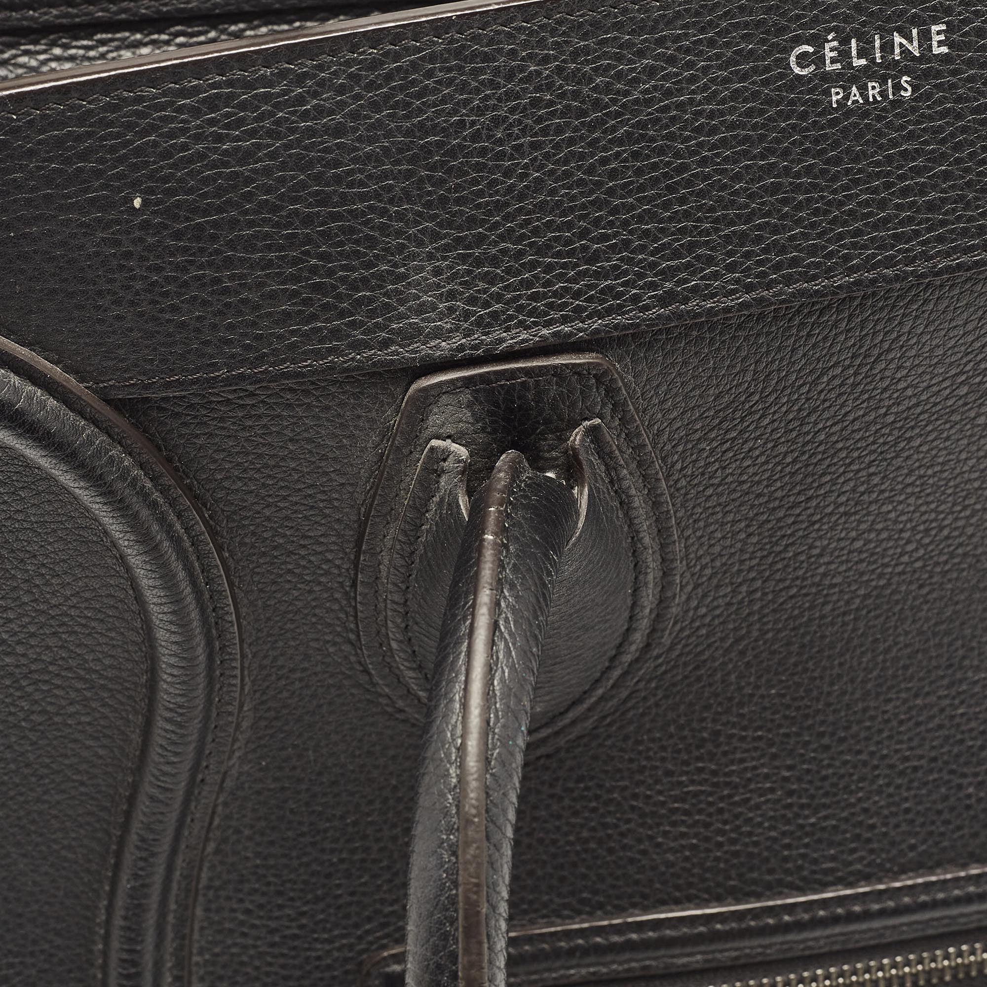 Celine Black Leather Mini Luggage Tote 