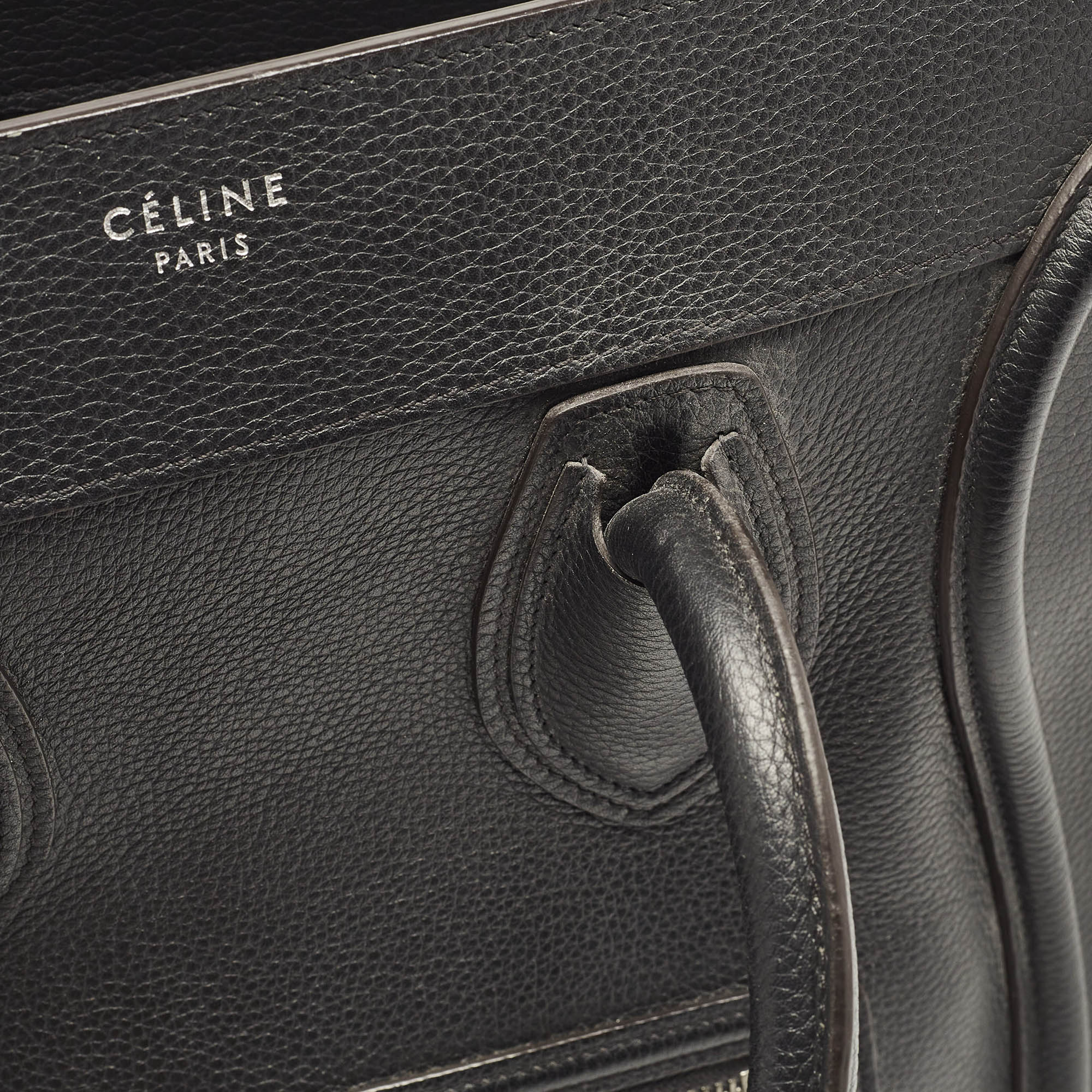 Celine Black Leather Mini Luggage Tote 
