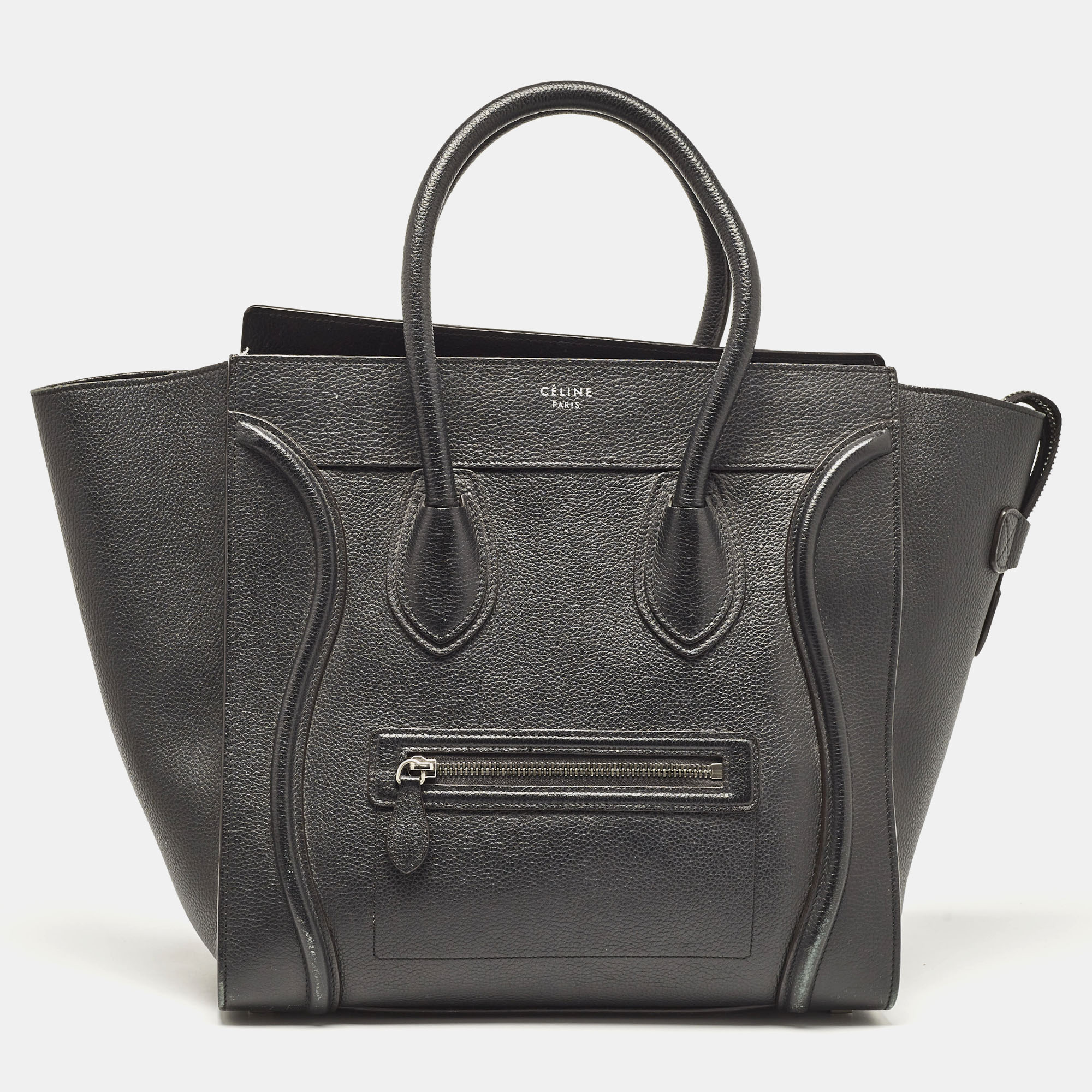 

Celine Black Leather Mini Luggage Tote