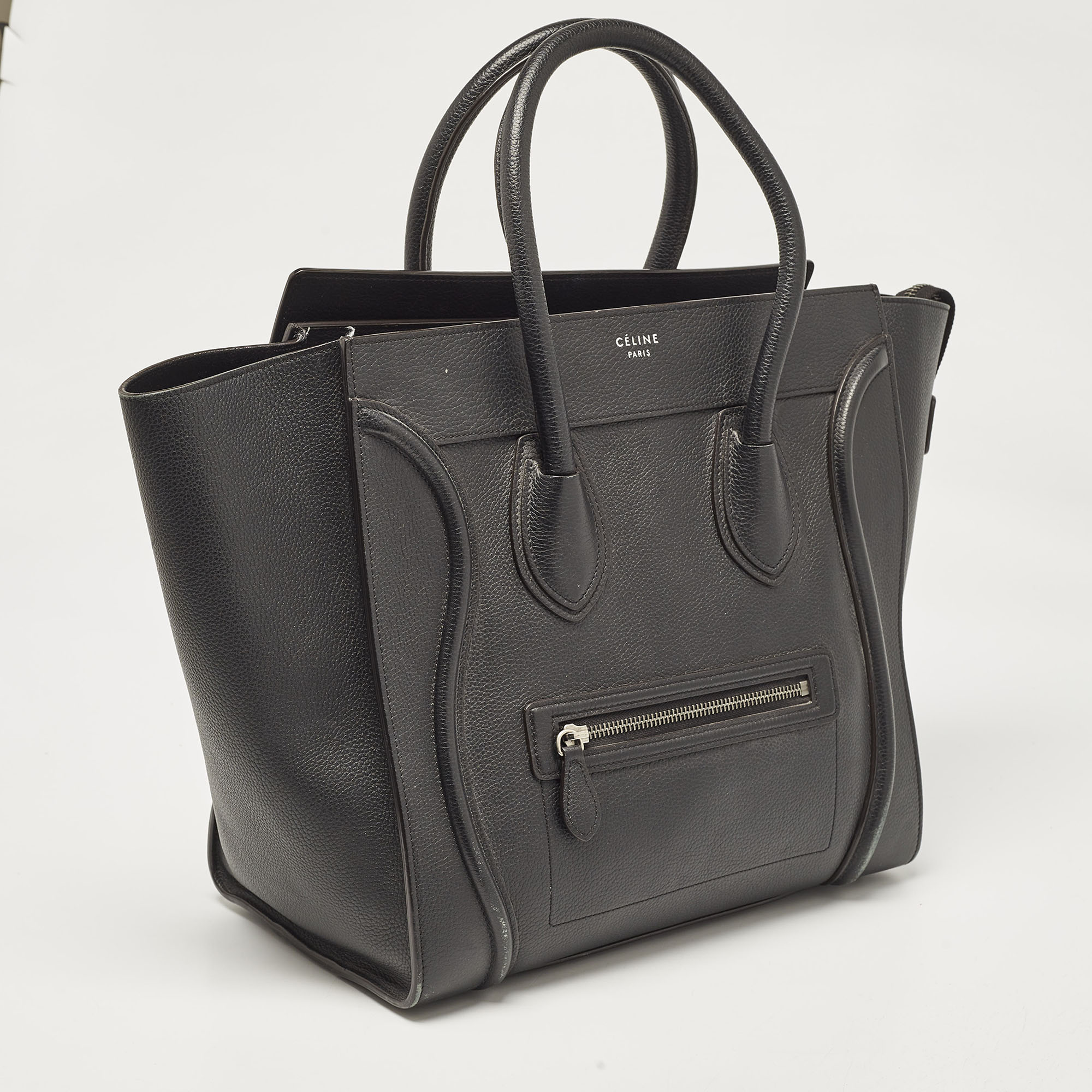 Celine Black Leather Mini Luggage Tote 