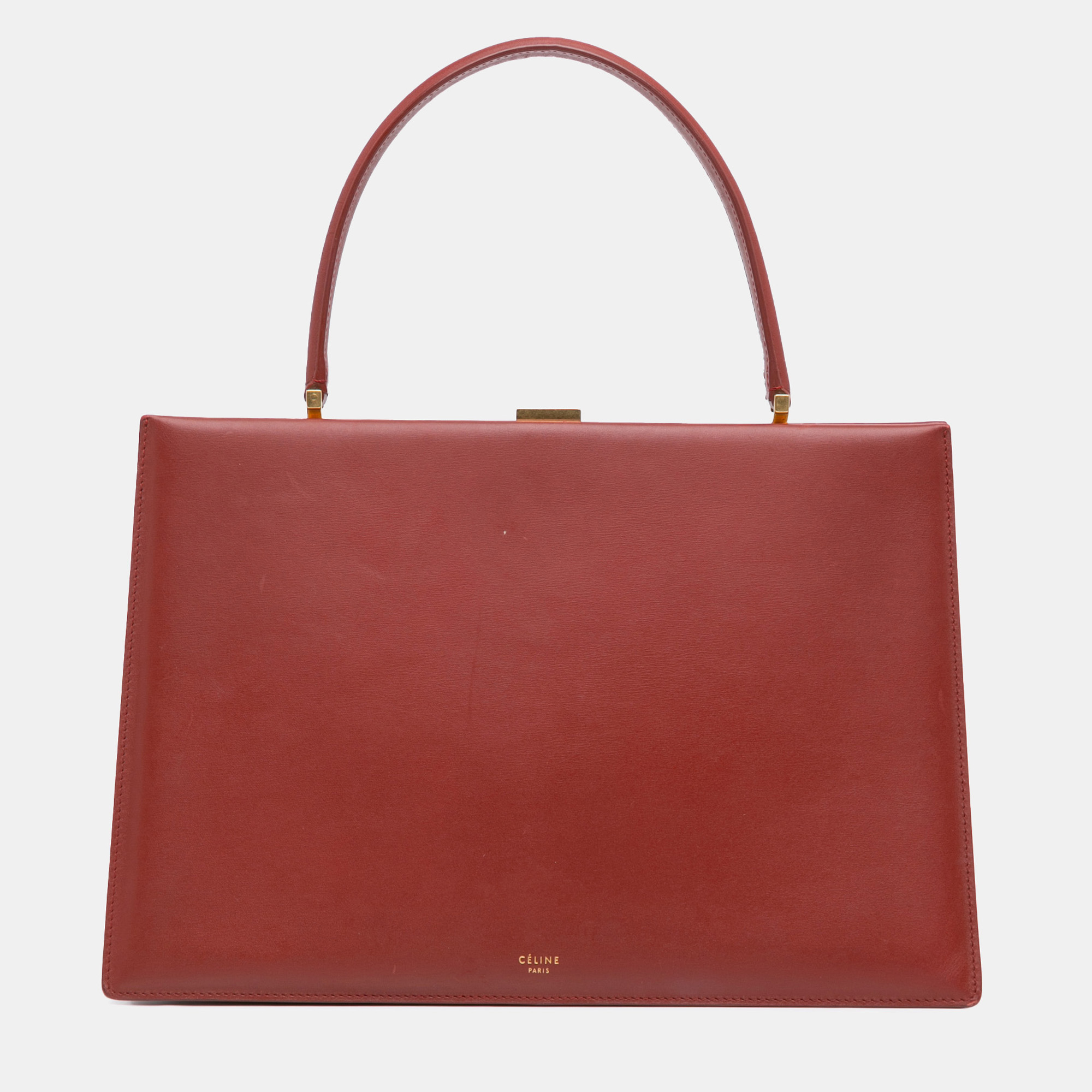 

Celine Red Medium Calfskin Clasp Handbag