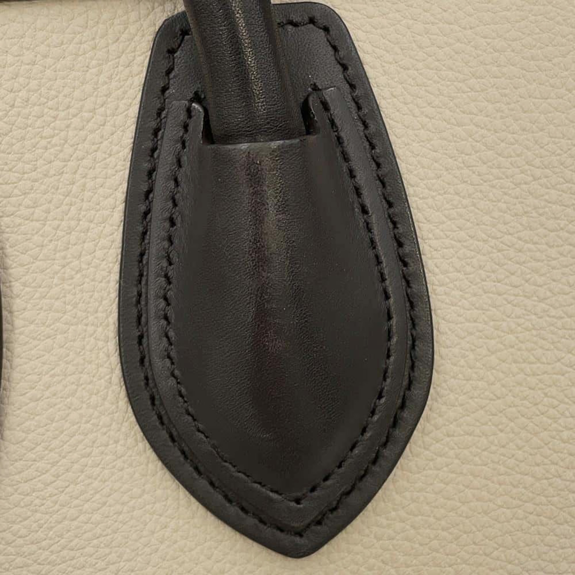 Celine Black/White/Yellow Luggage Shopper Leather Suede Bag 