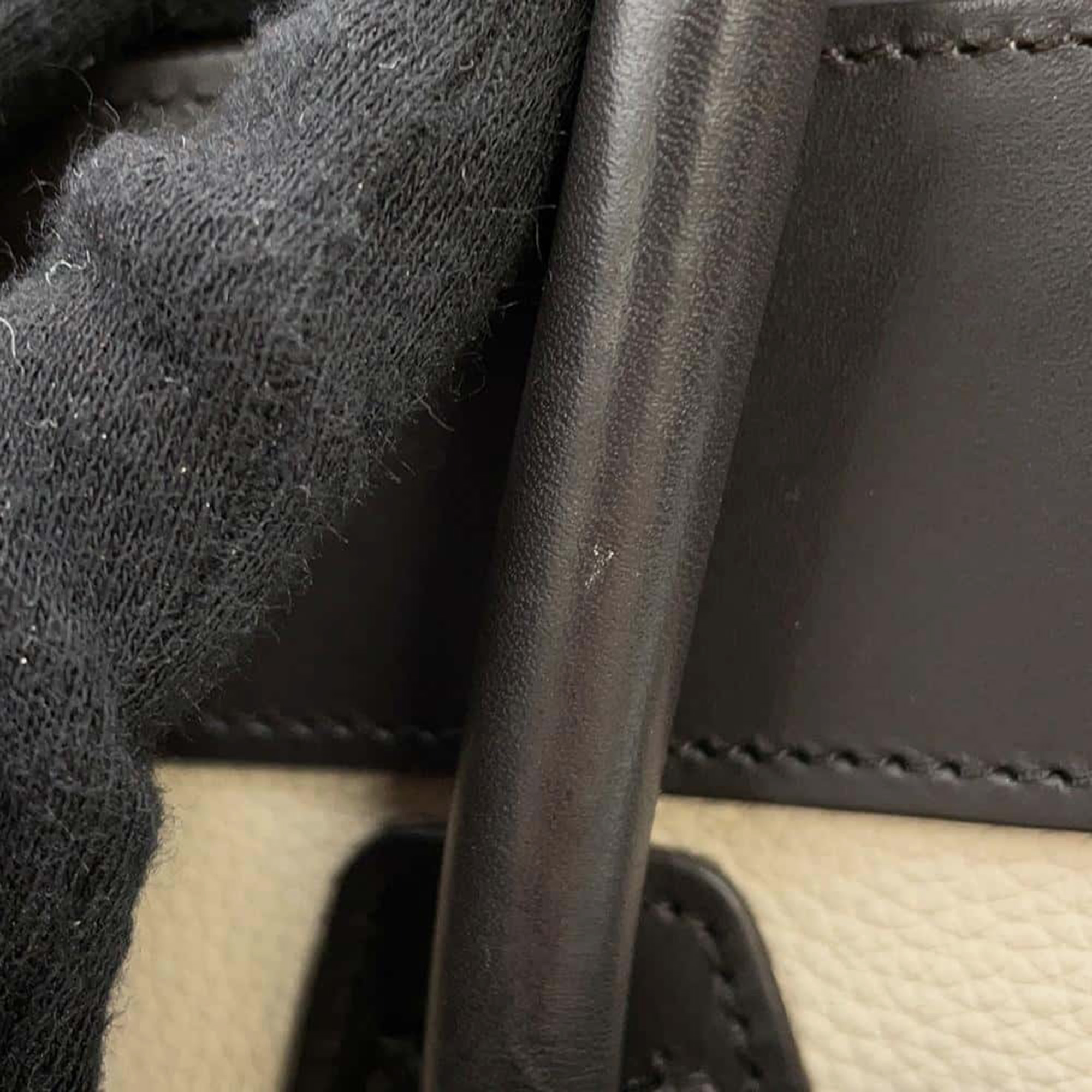 Celine Black/White/Yellow Luggage Shopper Leather Suede Bag 