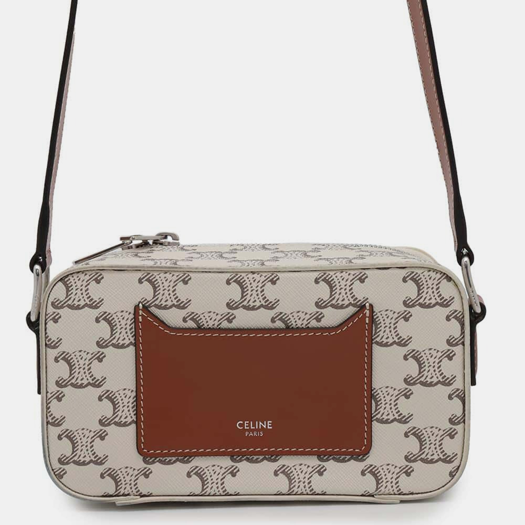 

Celine Tan/Ecru PVC Coated Canvas Triomphe Shoulder Bag