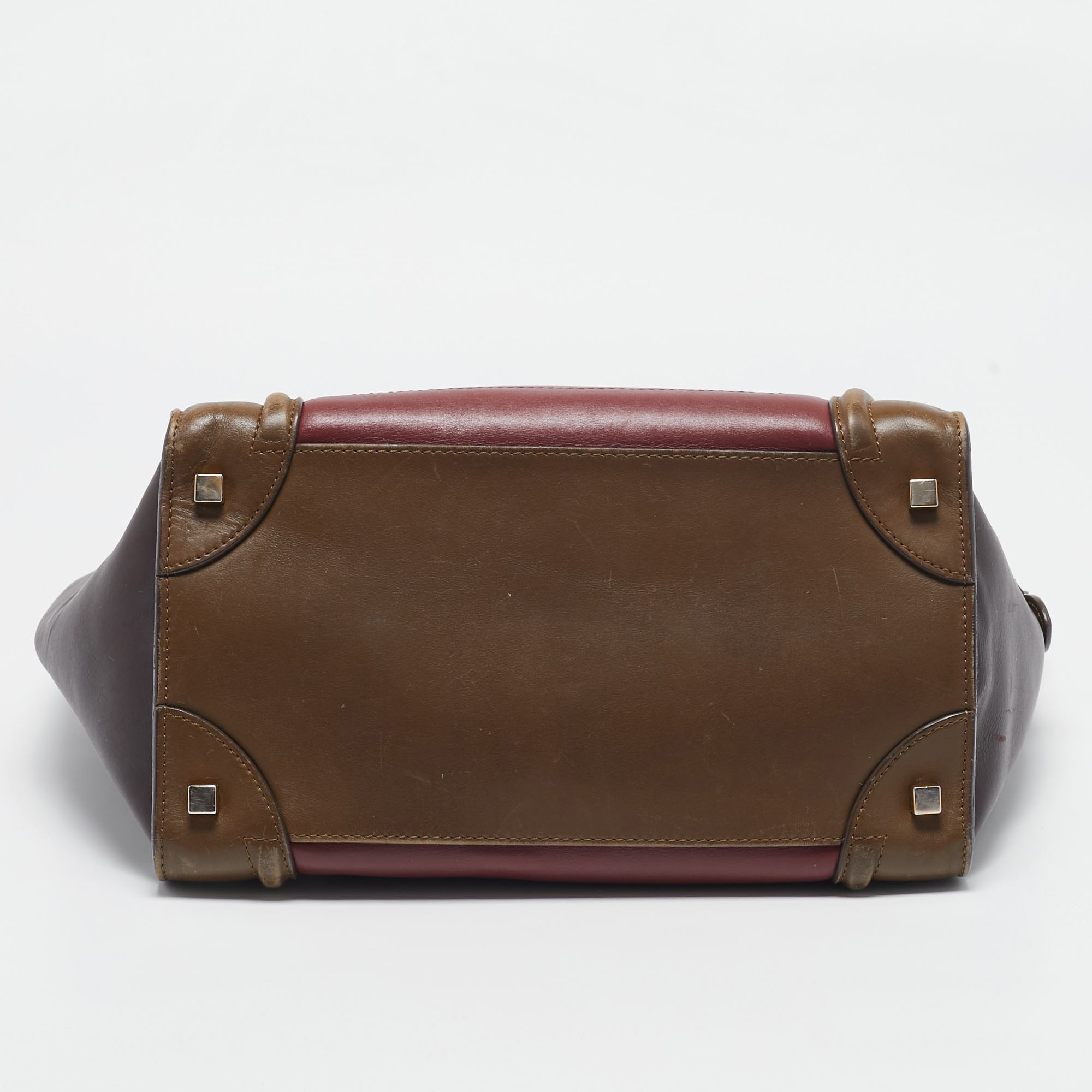 Celine Tricolor Leather Mini Luggage Tote 