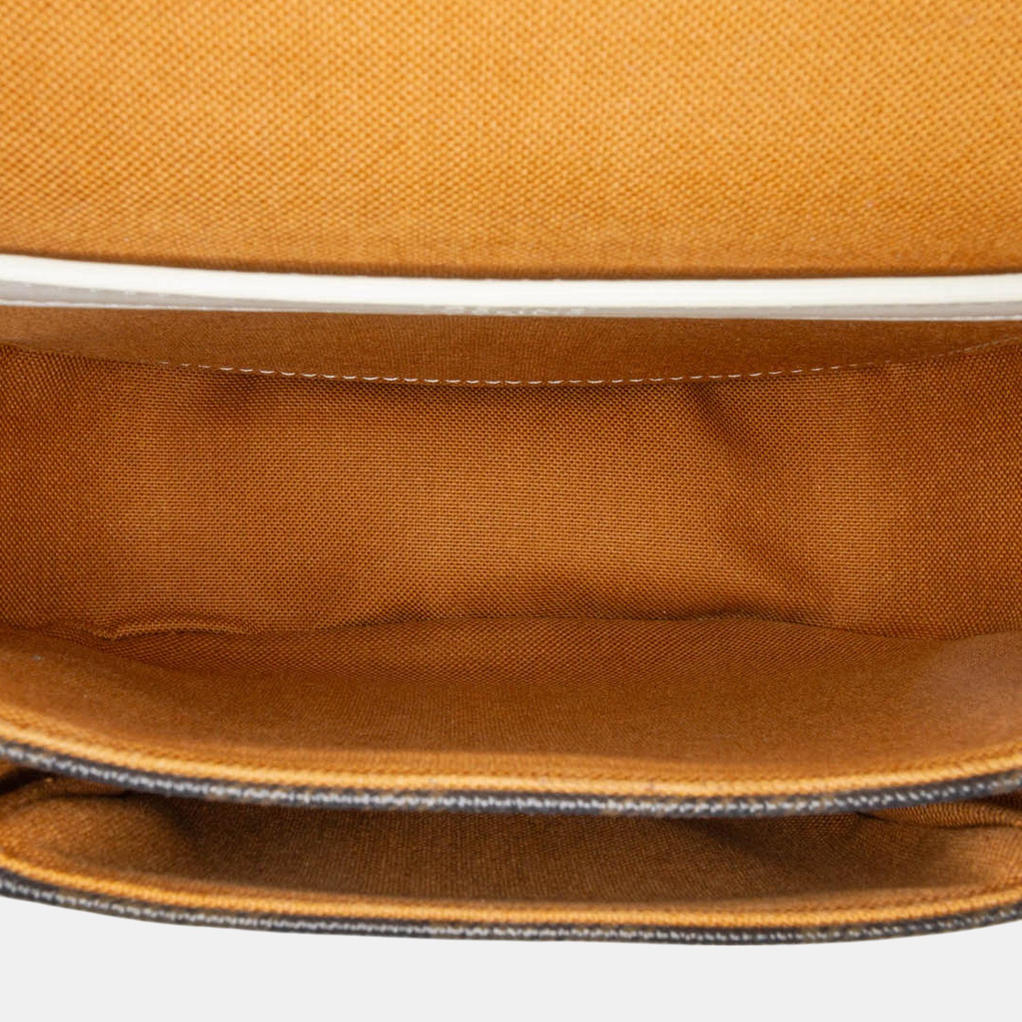 Celine Brown Medium Triomphe Coated Canvas Folco Crossbody 