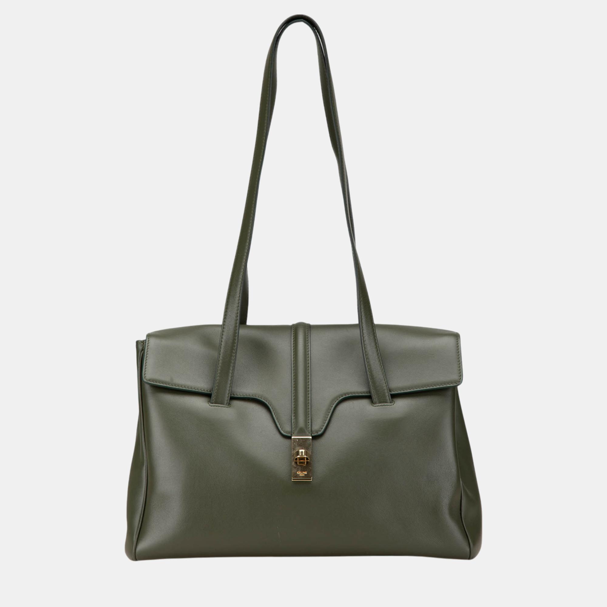 

Celine Green Medium Leather Soft 16 Shoulder Bag