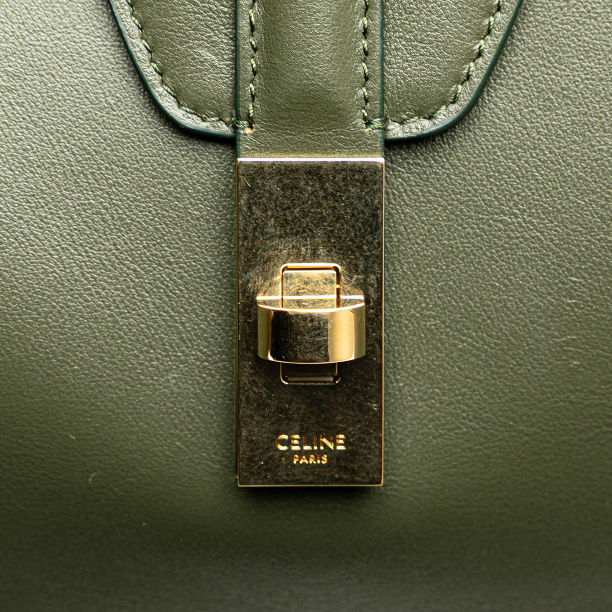 Celine Green Medium Leather Soft 16 Shoulder Bag 