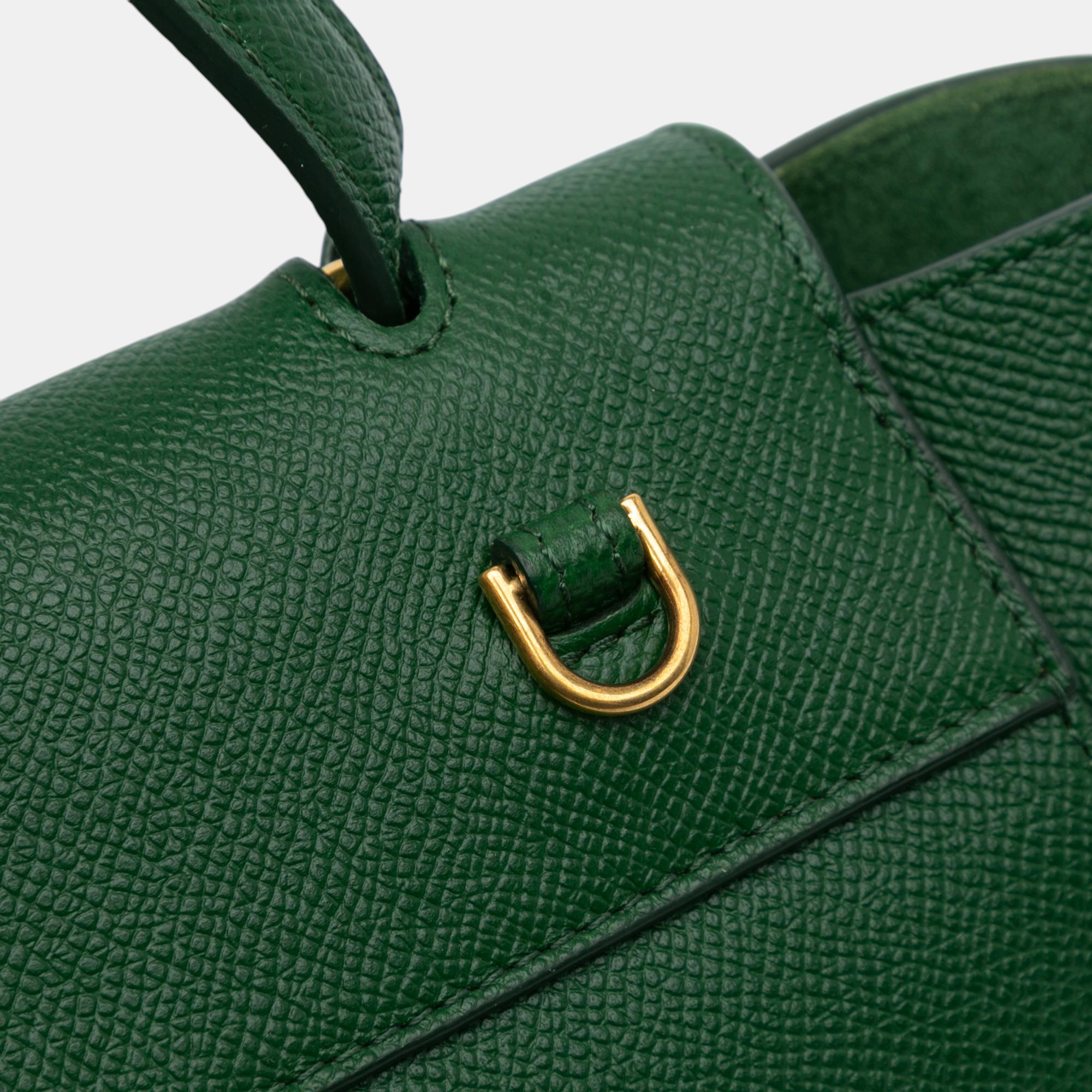Celine Green Nano Grained Calfskin Belt Bag 