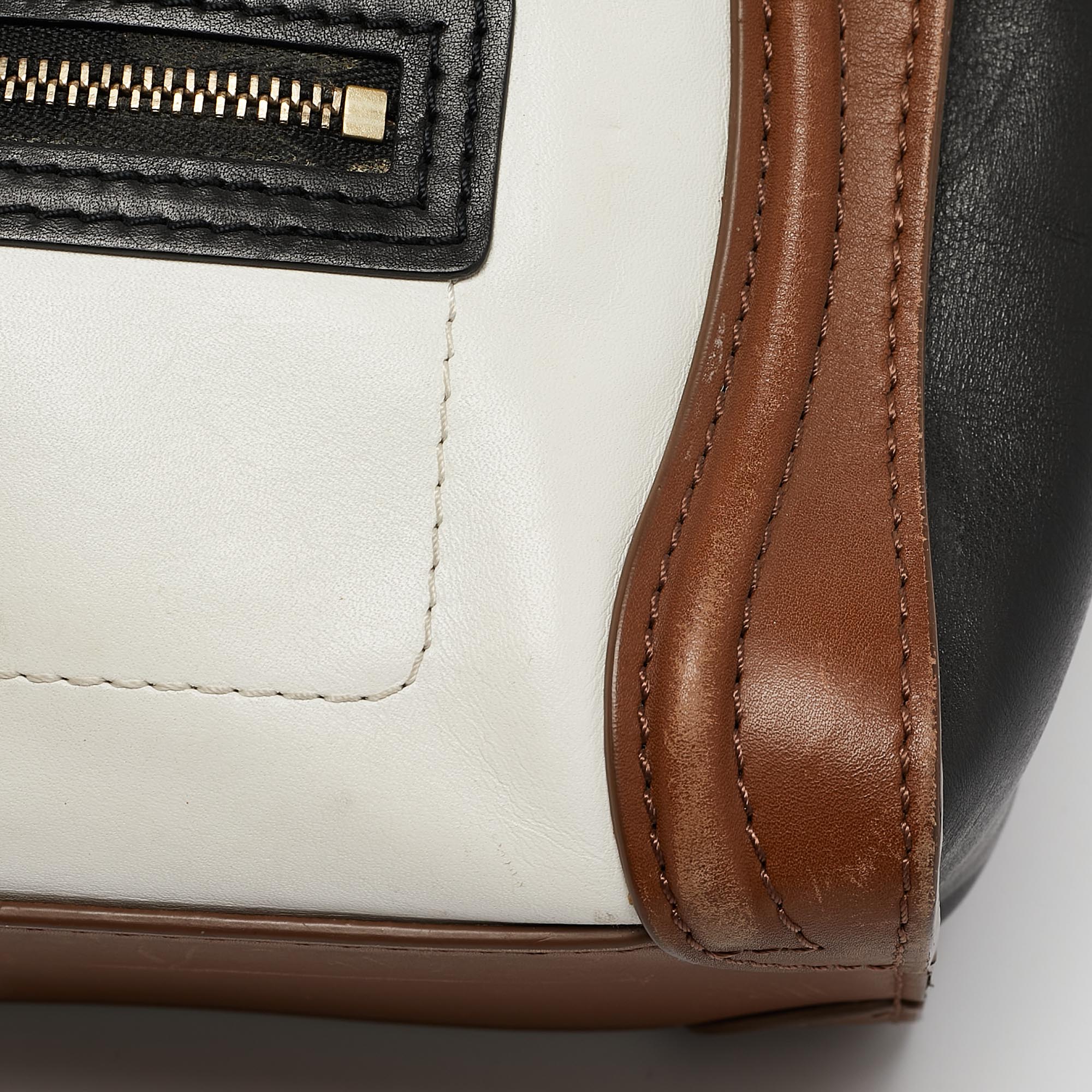Celine Tricolor Leather Nano Luggage Tote 