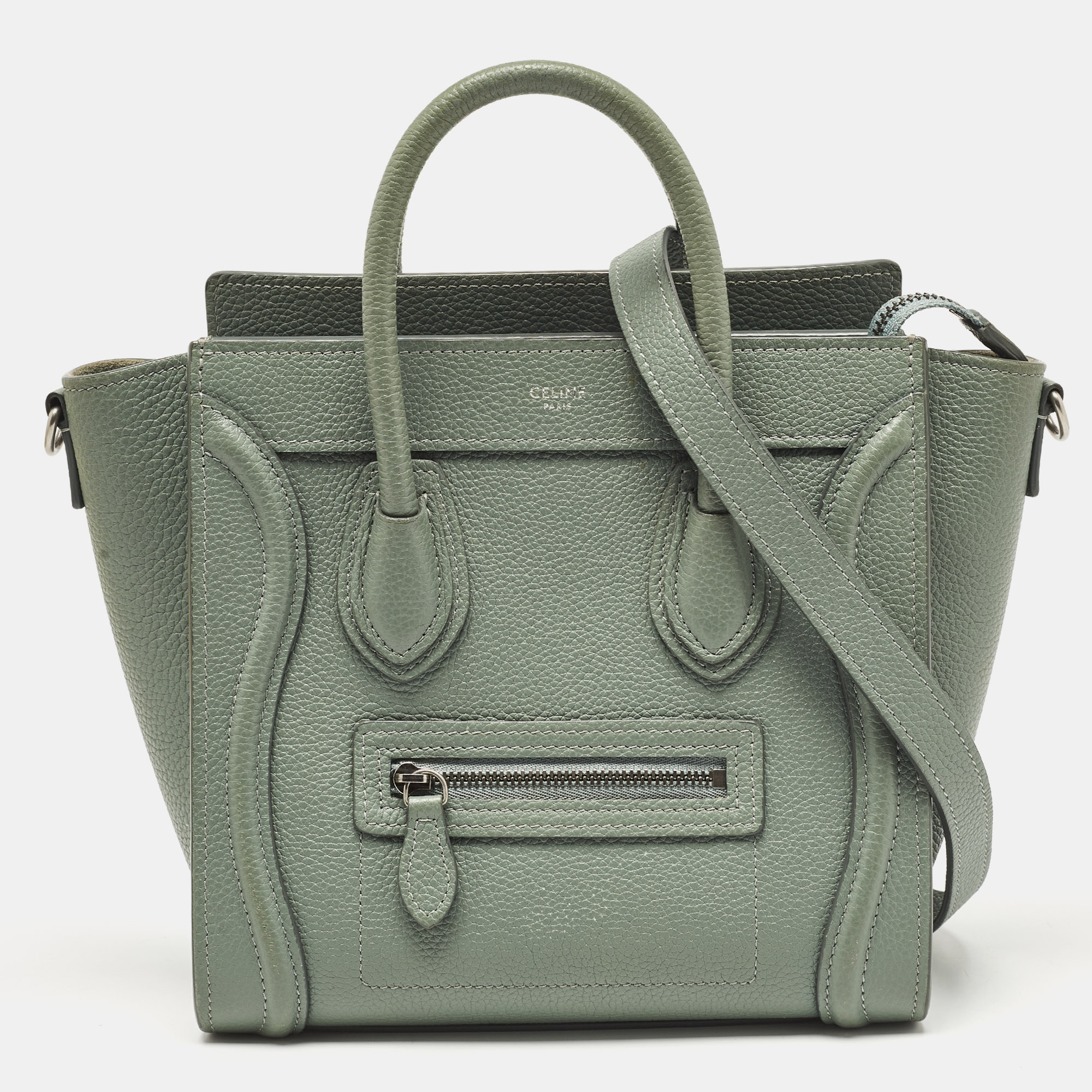 

Celine Mint Green Leather Nano Luggage Tote