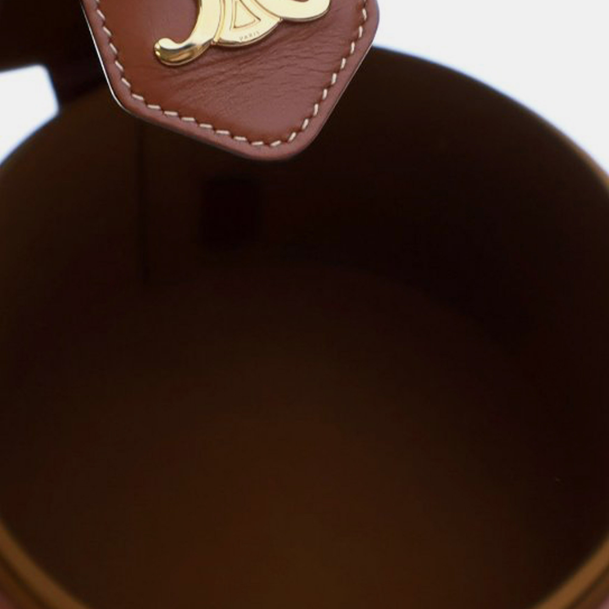 Celine Brown Medium Triomphe Coated Canvas Tambour Crossbody 