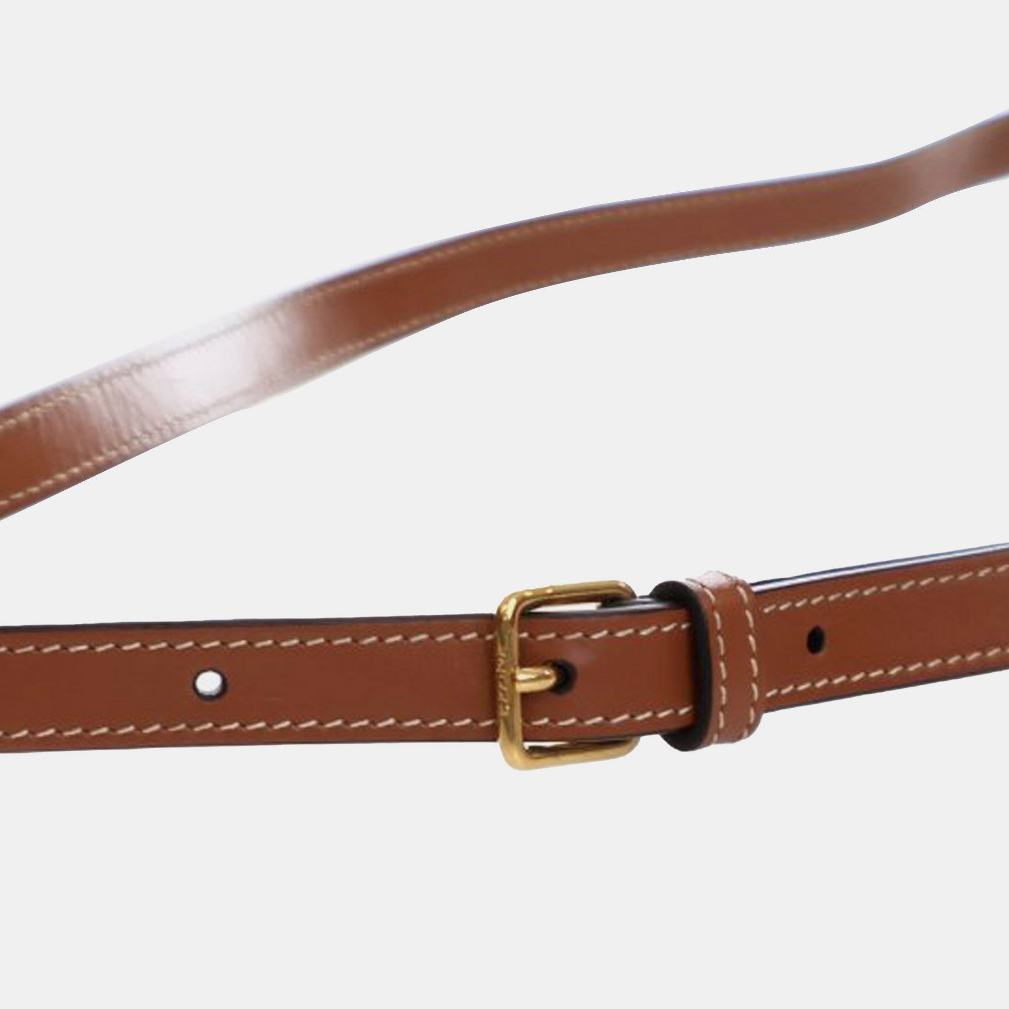 Celine Brown Medium Triomphe Coated Canvas Tambour Crossbody 