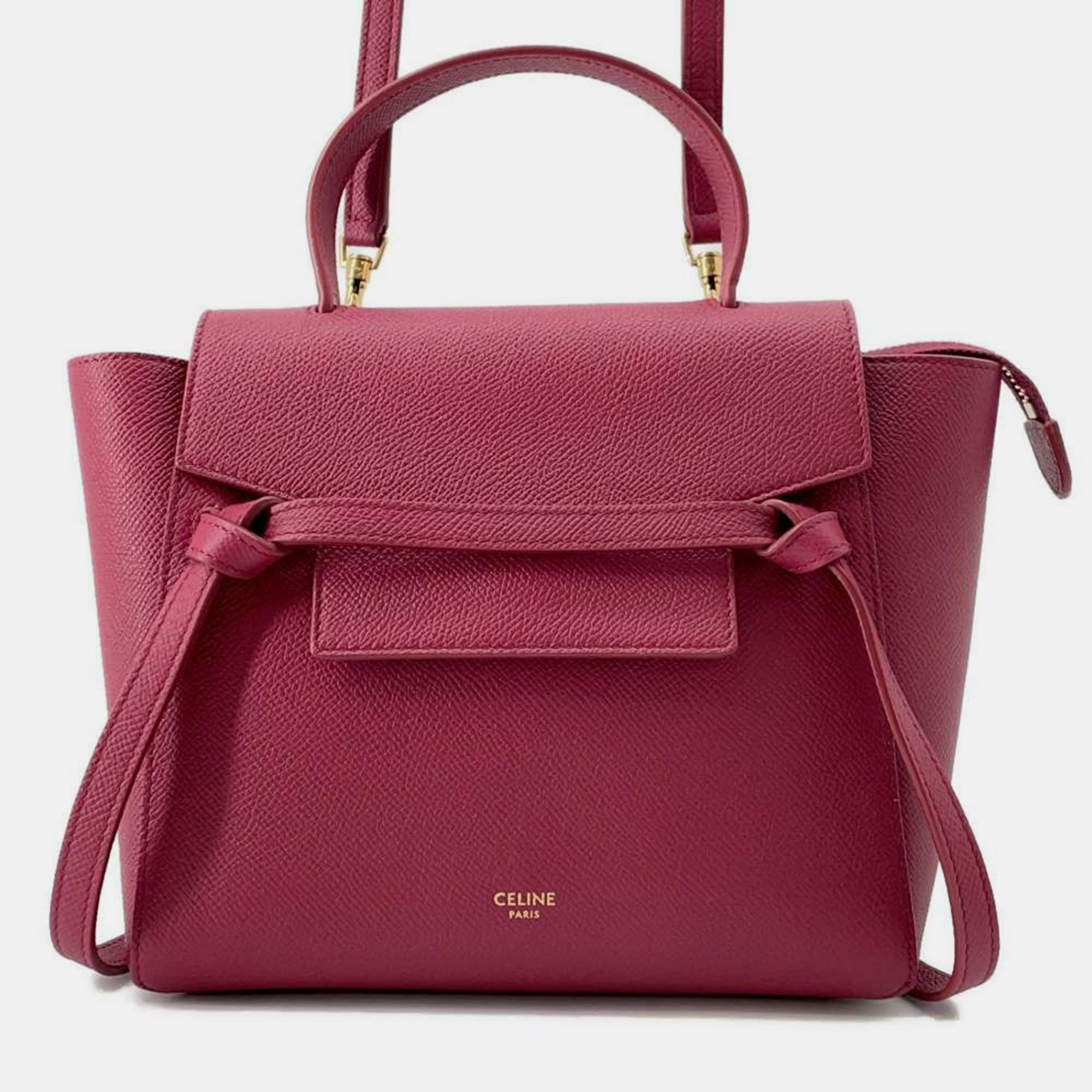 

Celine Bordeaux Leather Nano Belt Bag, Burgundy