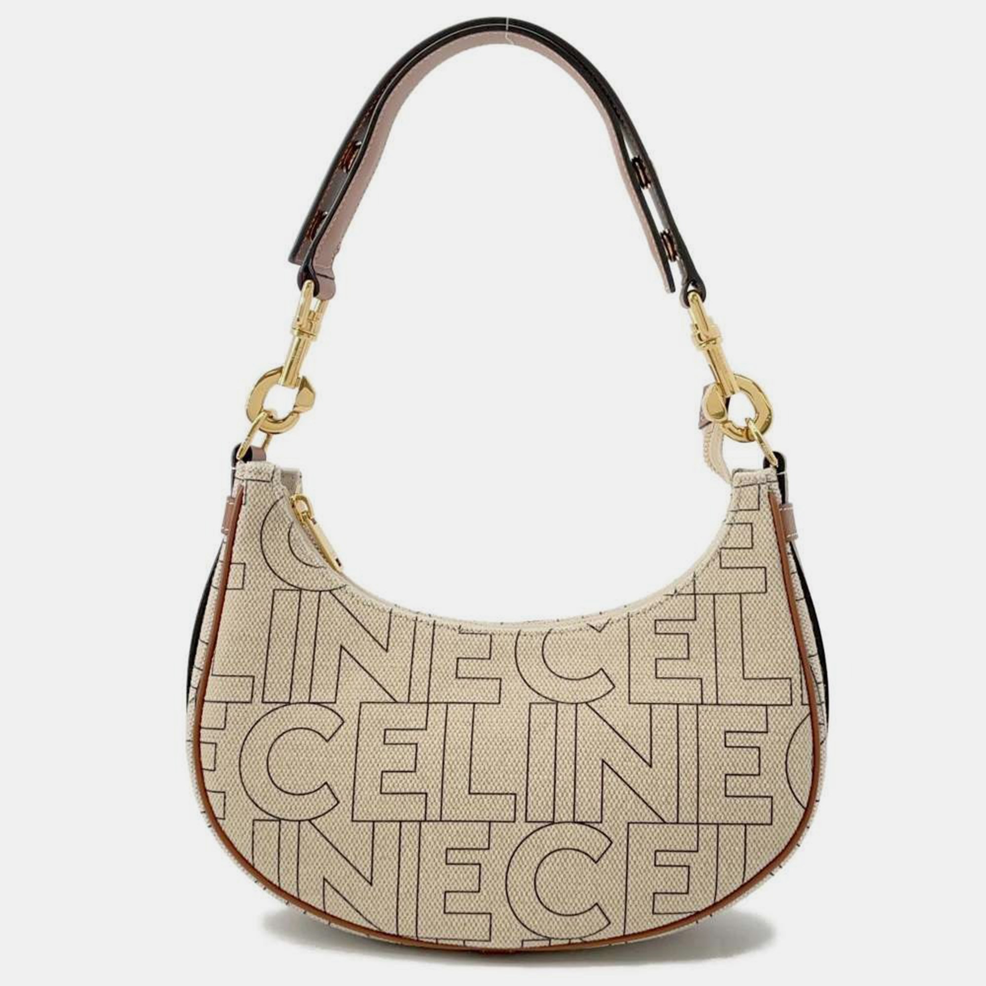 

Celine Ivory/Tan Canvas Leather Ava Shoulder Bag