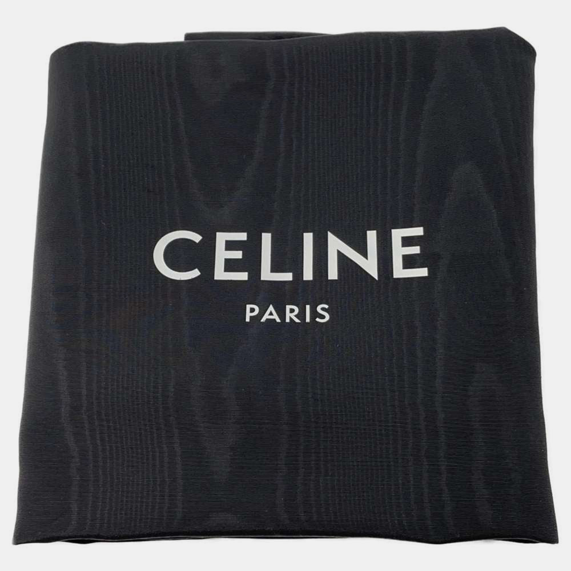Celine Black Calf Leather Triomphe Shopper Cabas Tote Bag 