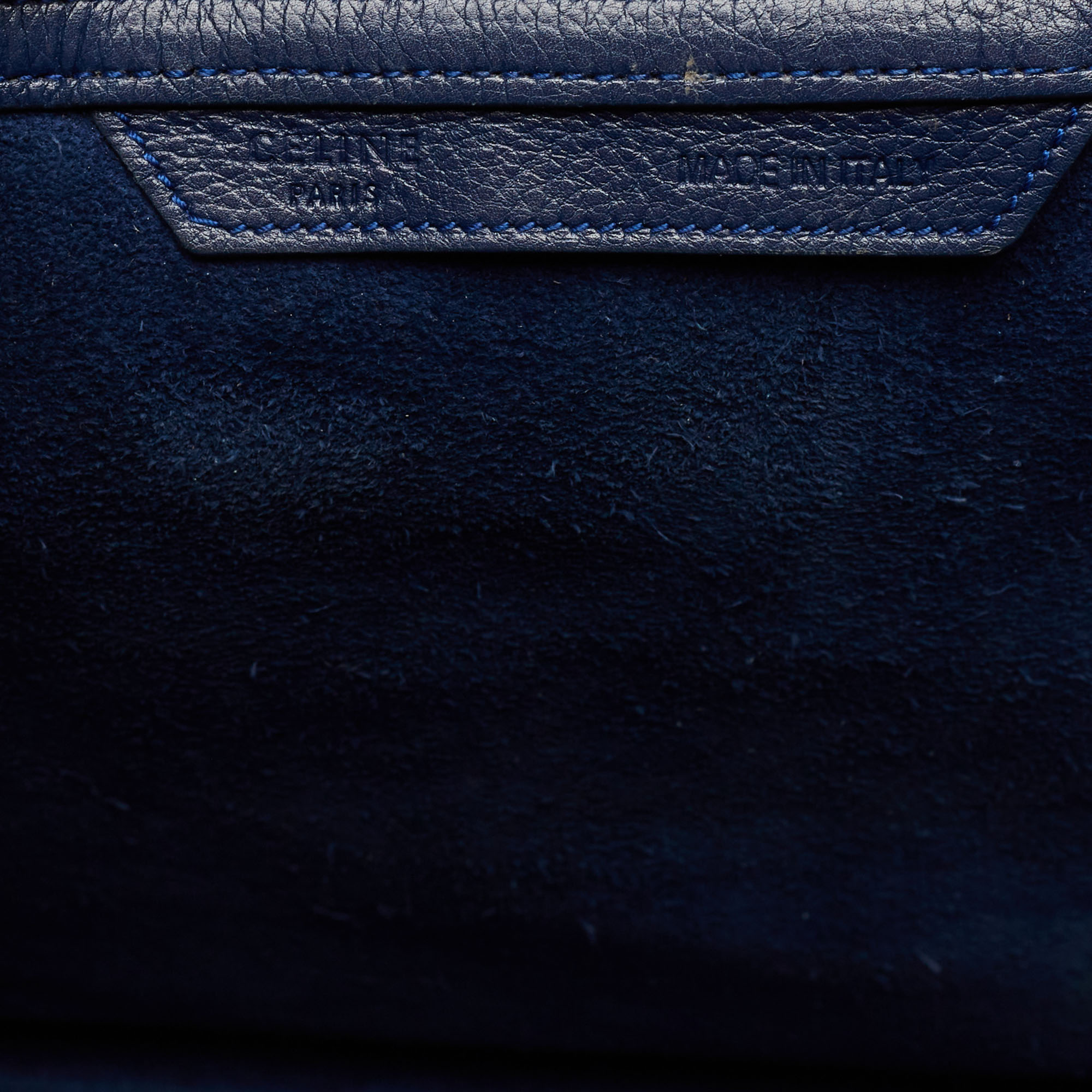 Celine Navy Blue Leather Mini Luggage Tote 