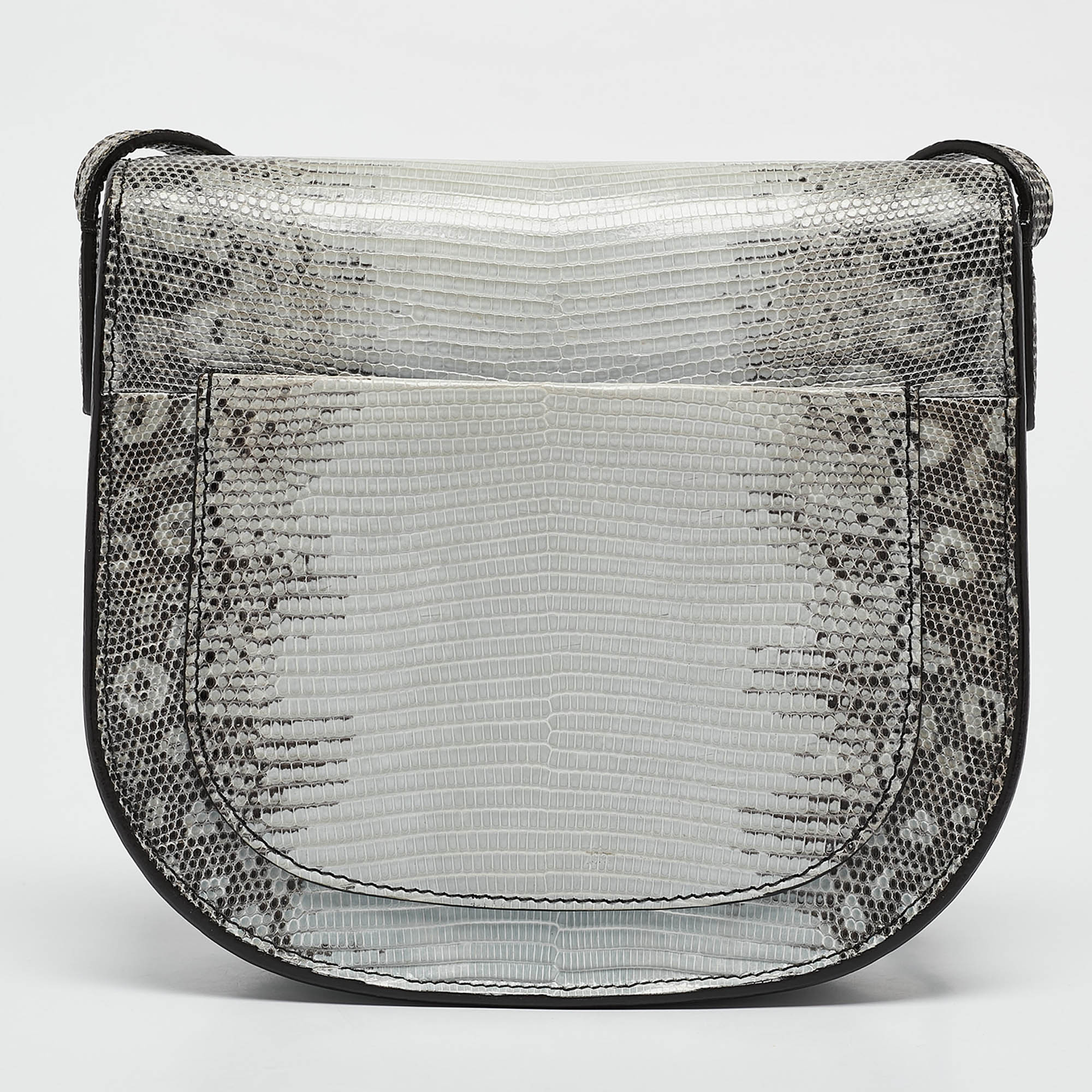 Celine Light Blue/Beige Lizard Small Trotteur Crossbody Bag 