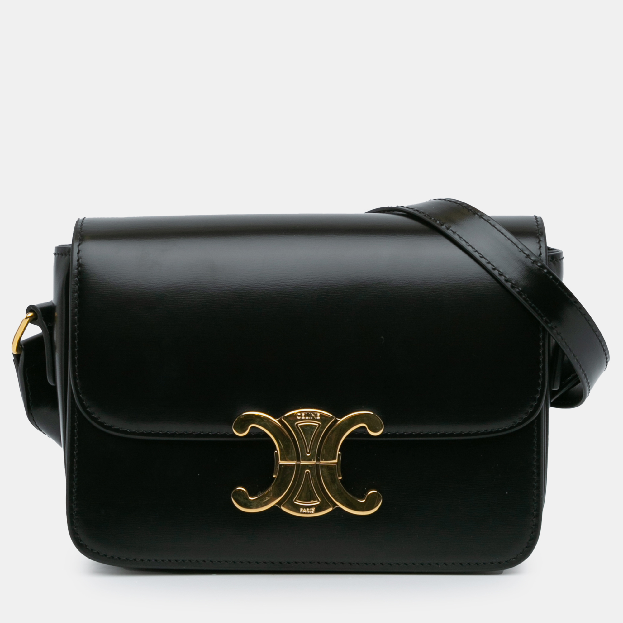 

Celine Black Teen Shiny Calfskin Triomphe Crossbody