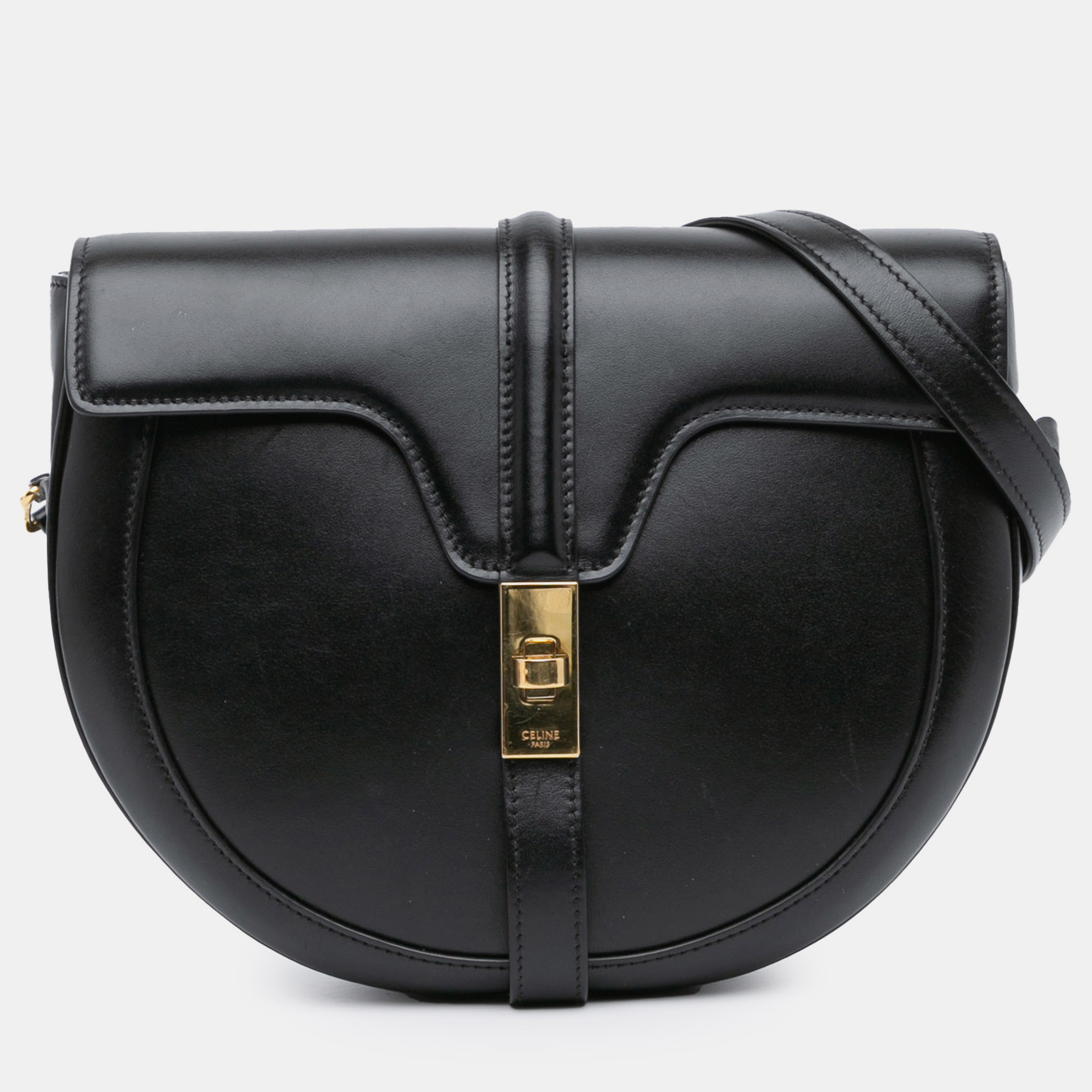 

Celine Black Medium Leather Besace 16 Crossbody