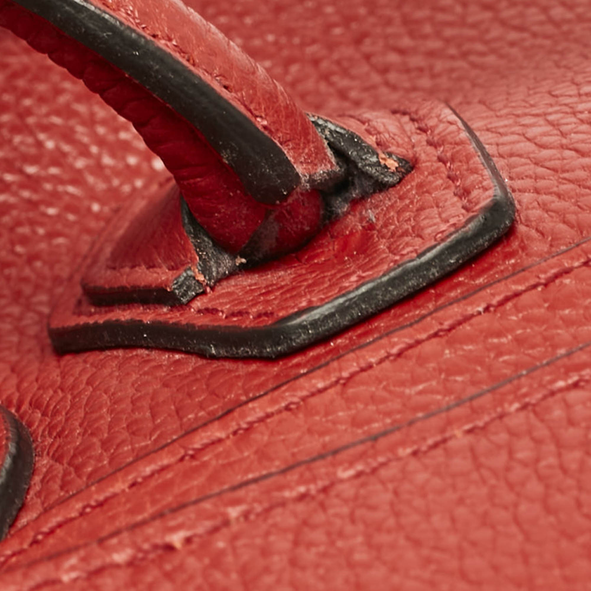 Celine Red Leather Nano Luggage Tote 