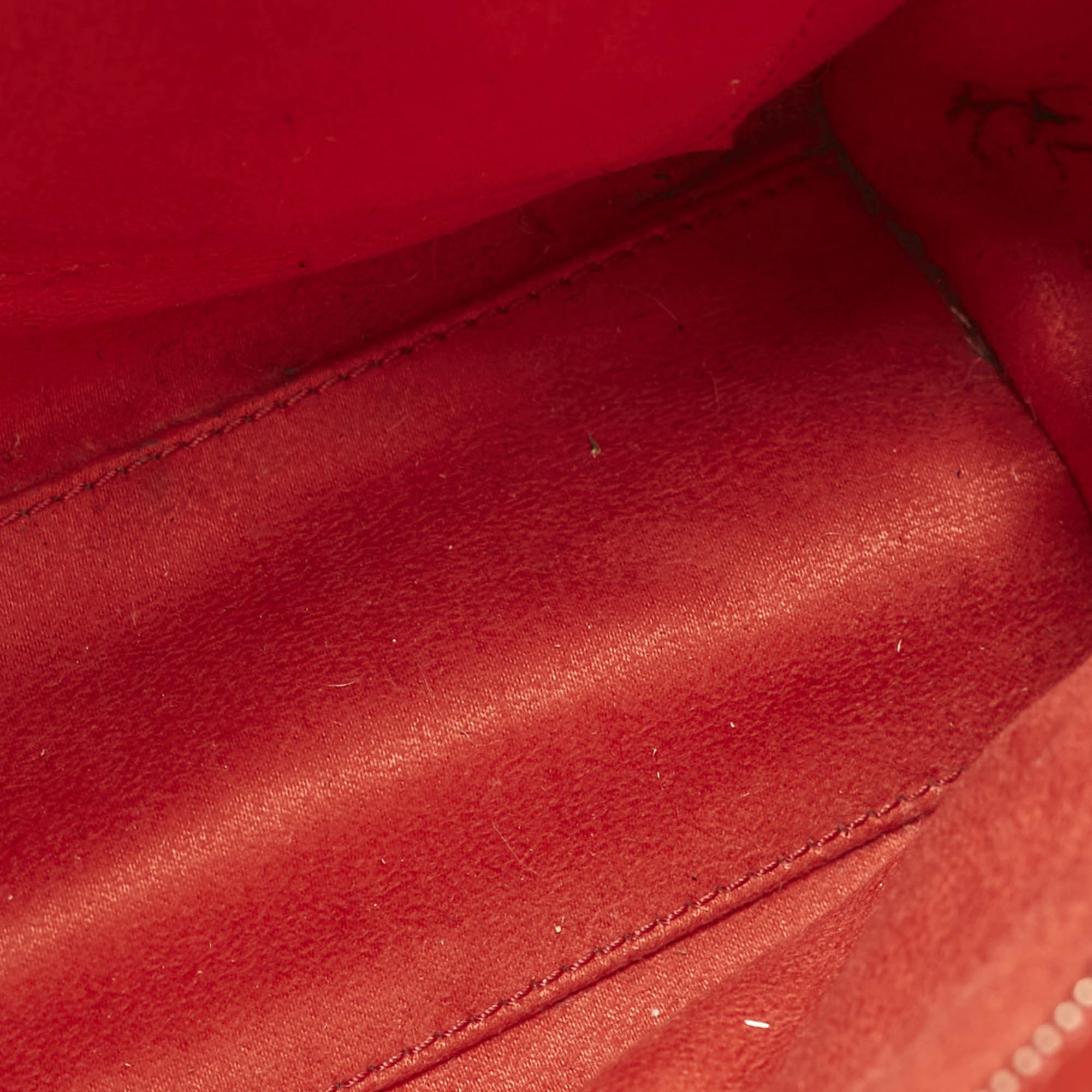 Celine Red Leather Nano Luggage Tote 
