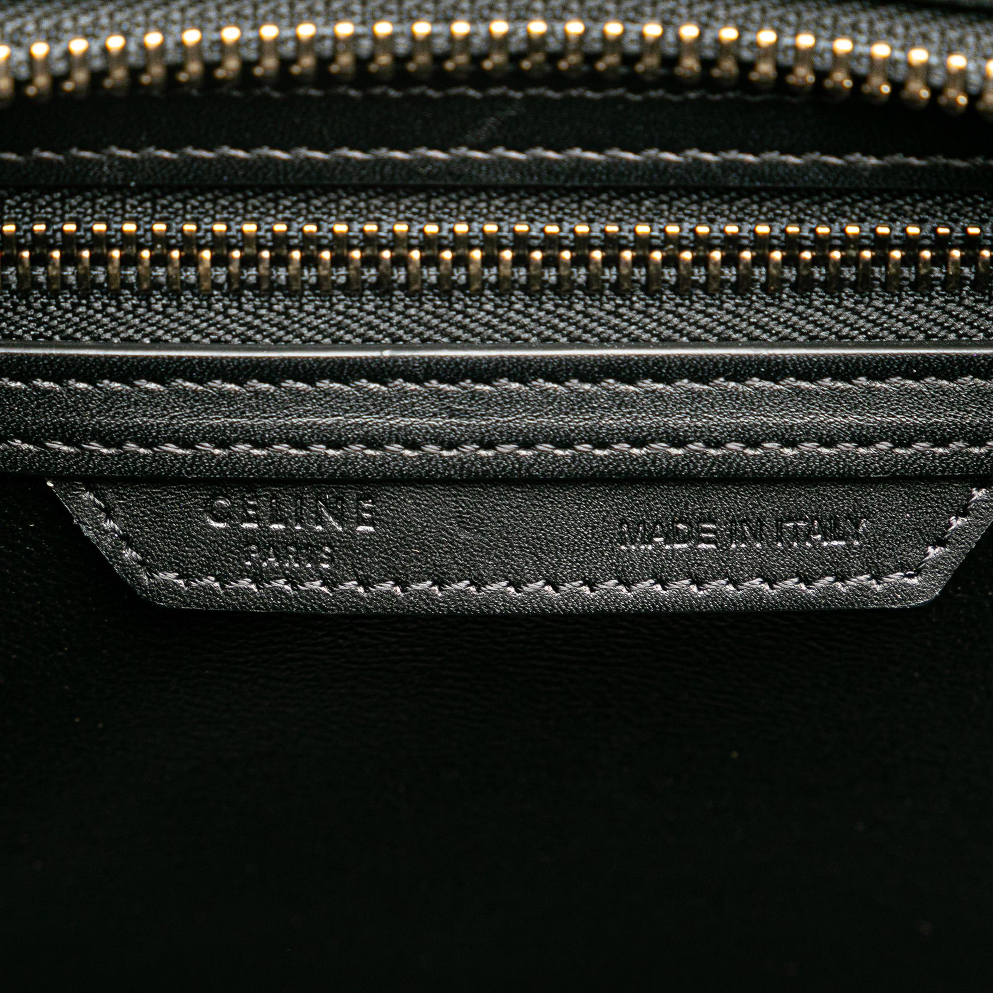 Celine Red Micro Tricolor Calfskin Luggage Tote 