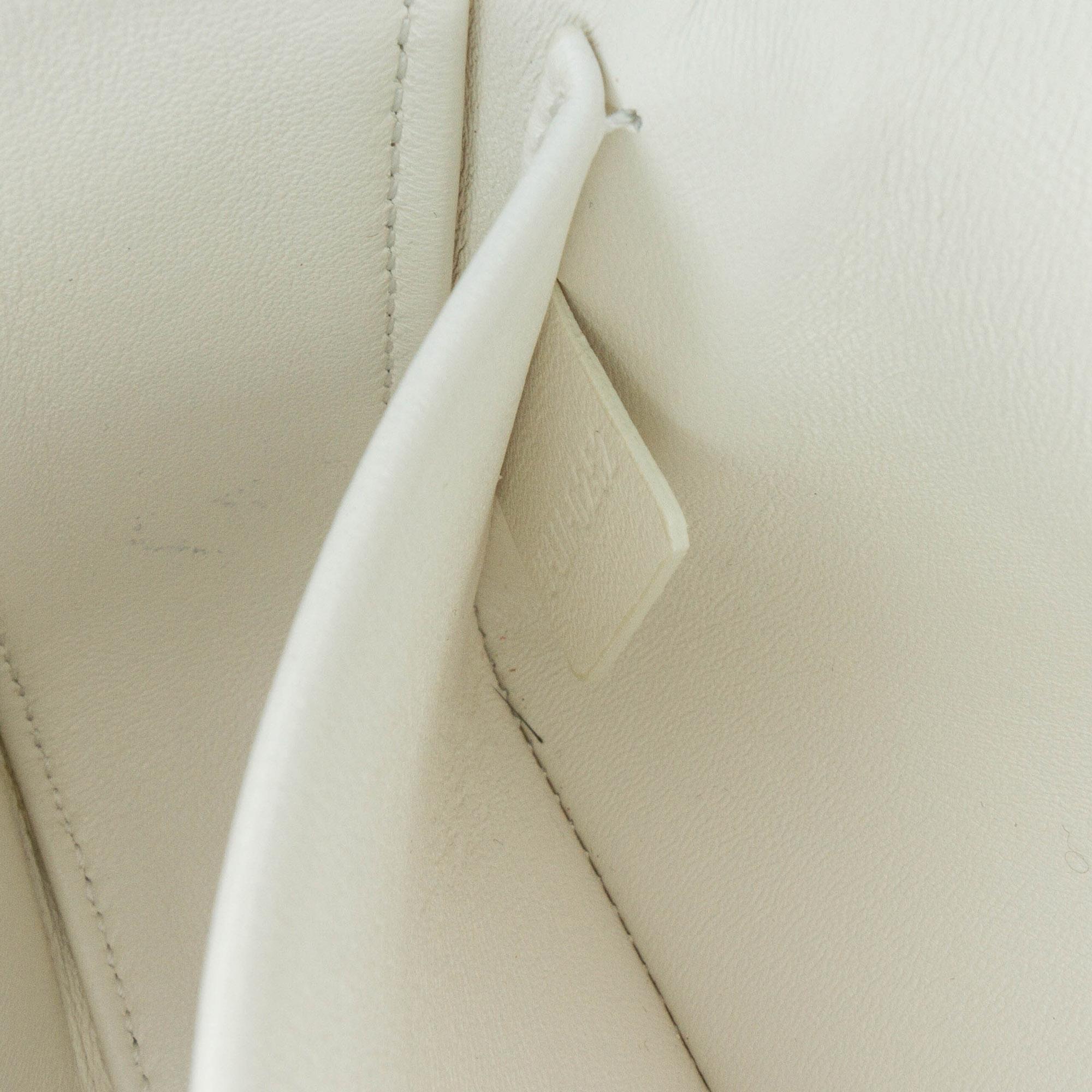 Celine White Shiny Calfskin Claude Chain Shoulder Bag 