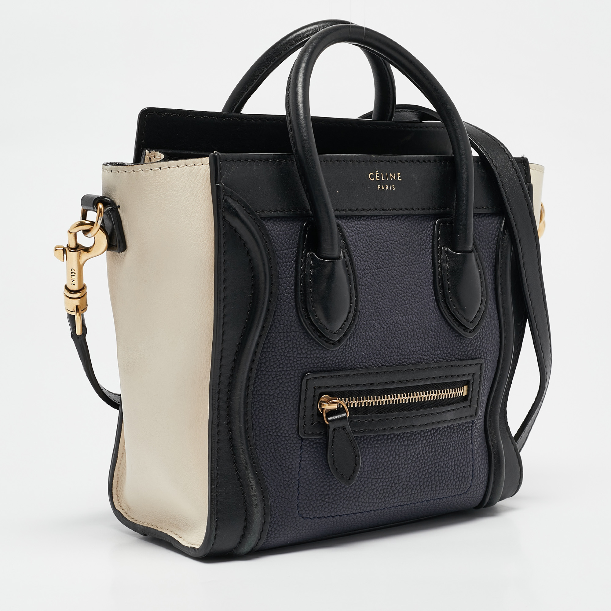 Celine Tricolor Leather Nano Luggage Tote 