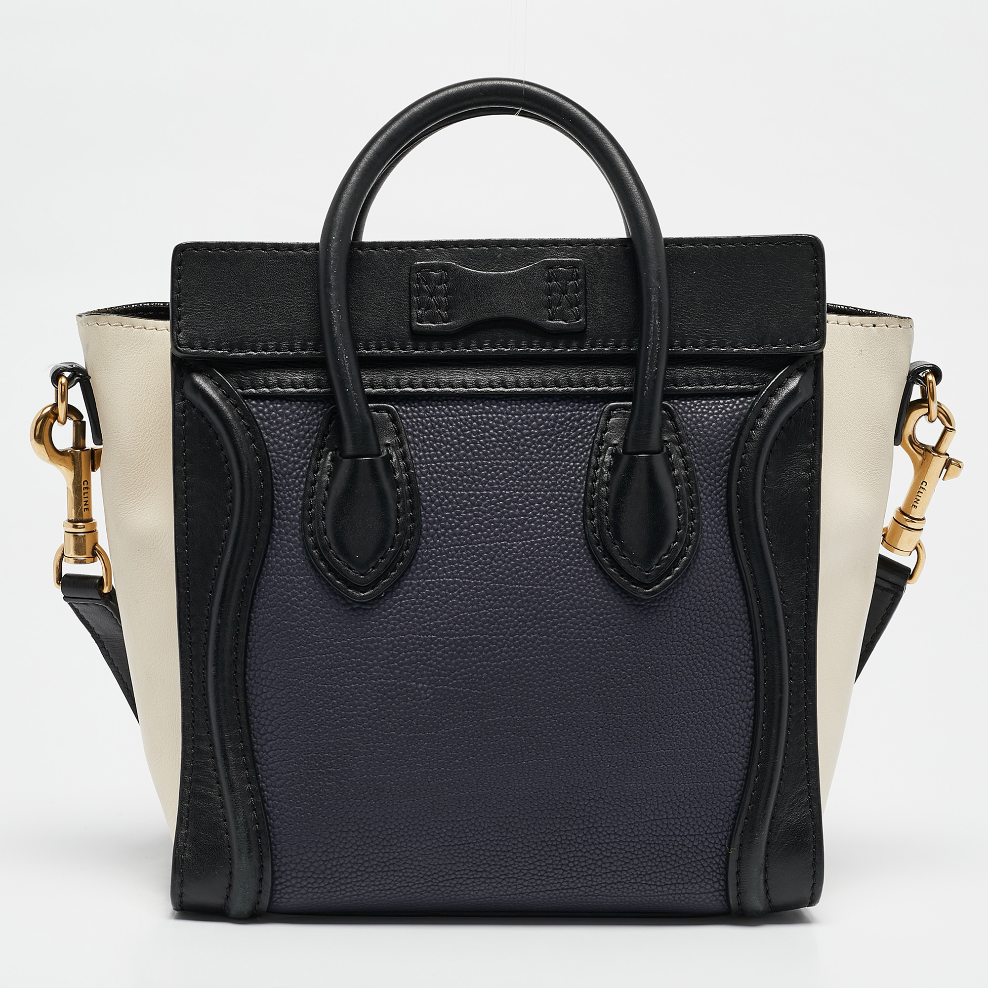 Celine Tricolor Leather Nano Luggage Tote 