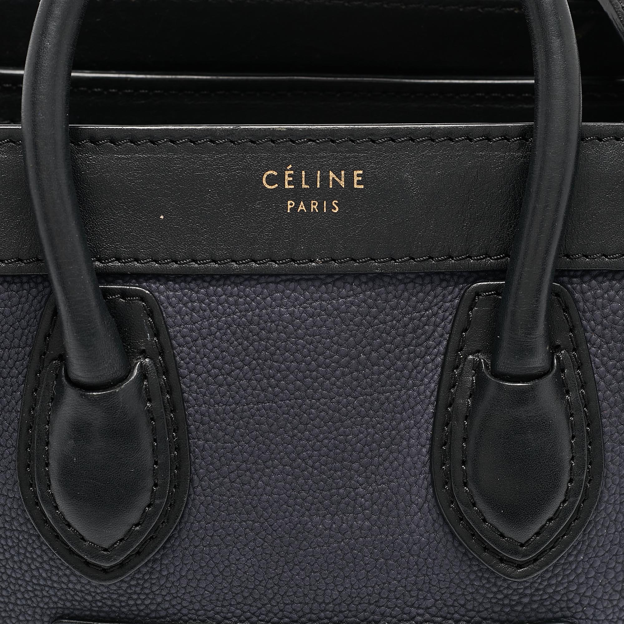 Celine Tricolor Leather Nano Luggage Tote 