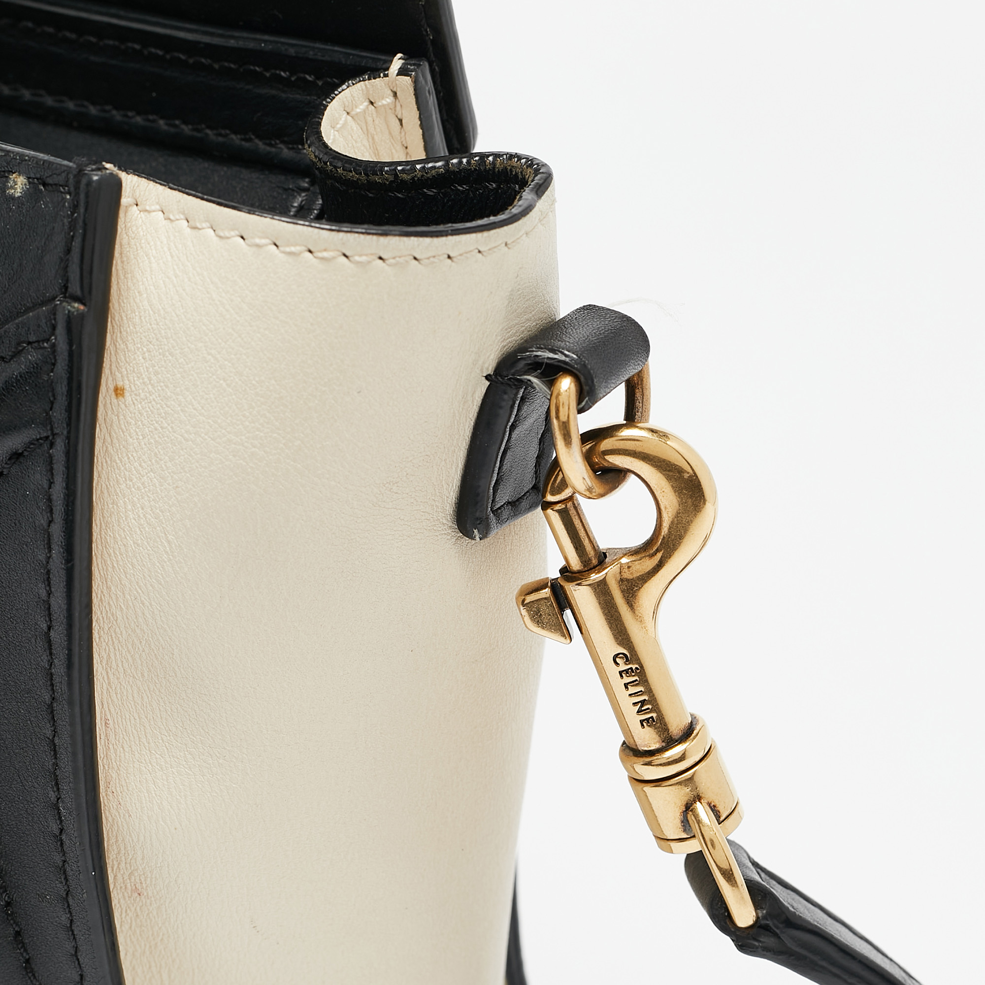 Celine Tricolor Leather Nano Luggage Tote 