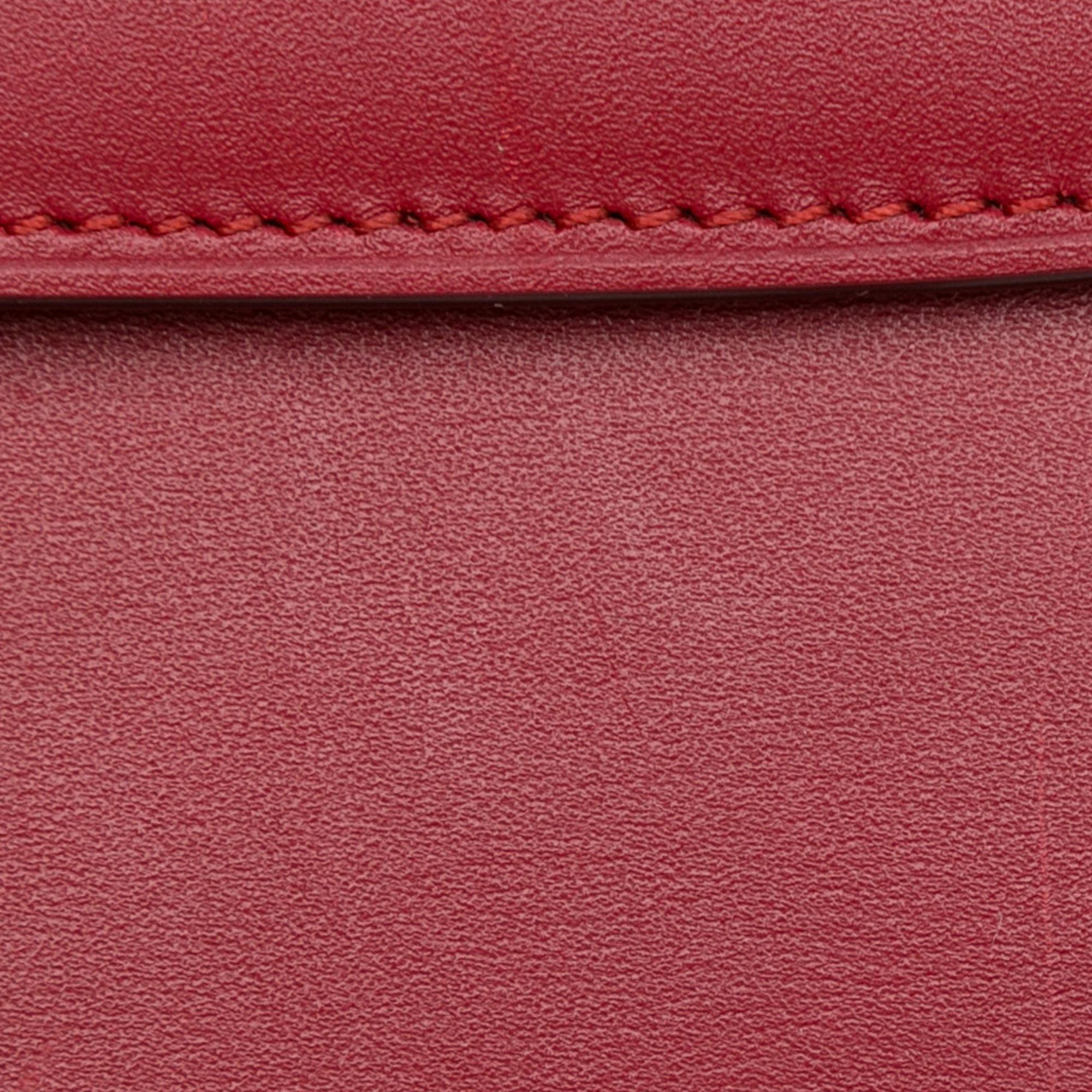 Celine Red Medium Calfskin Classic Box Bag 