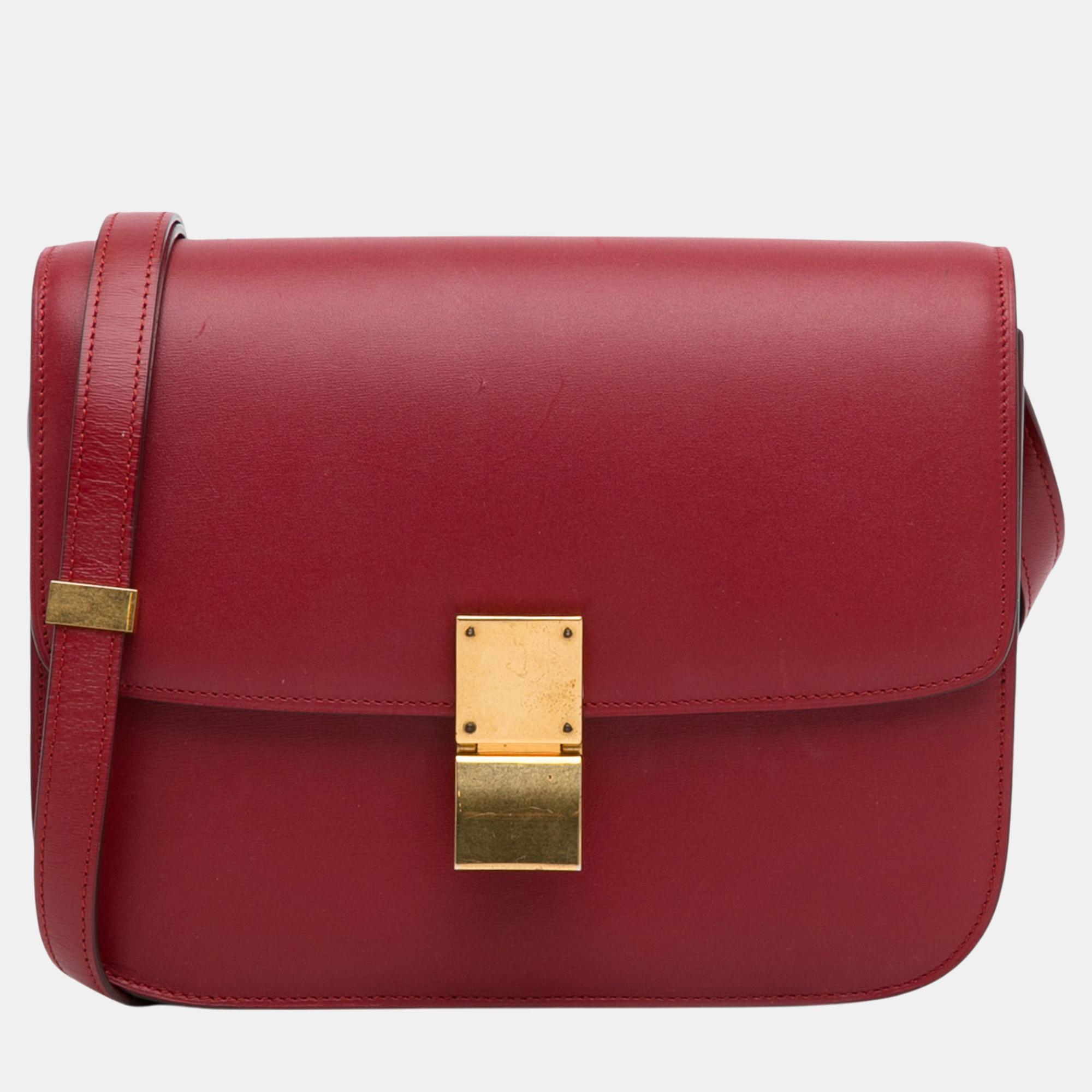 

Celine Red Medium Calfskin Classic Box