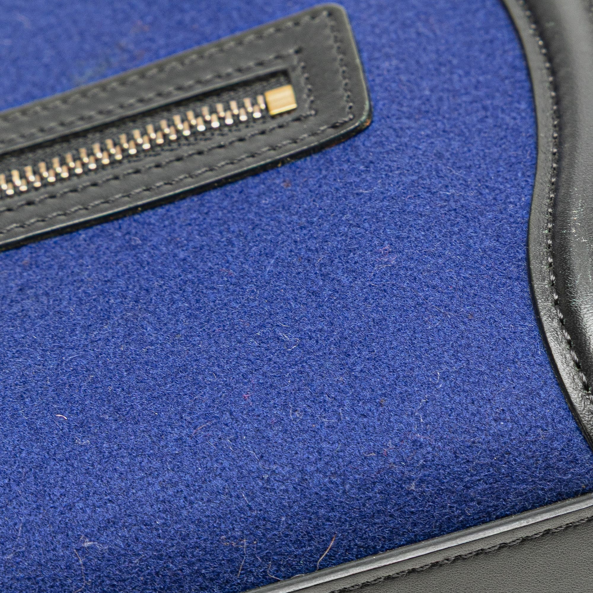 Celine Blue Nano Tricolor Felt Luggage Tote 
