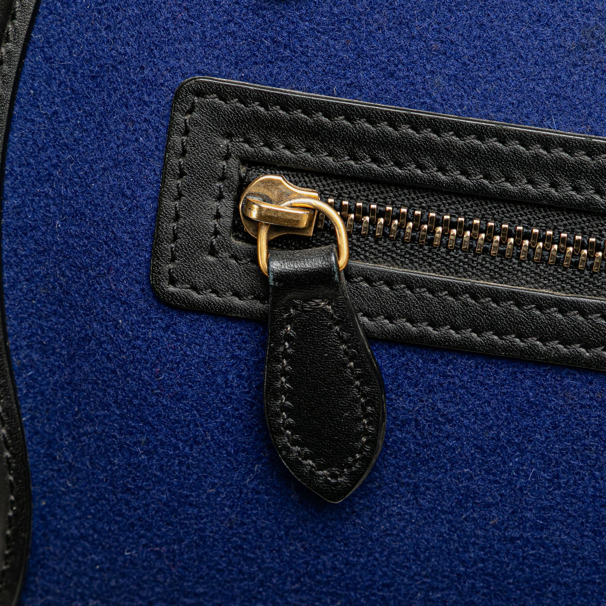Celine Blue Nano Tricolor Felt Luggage Tote 
