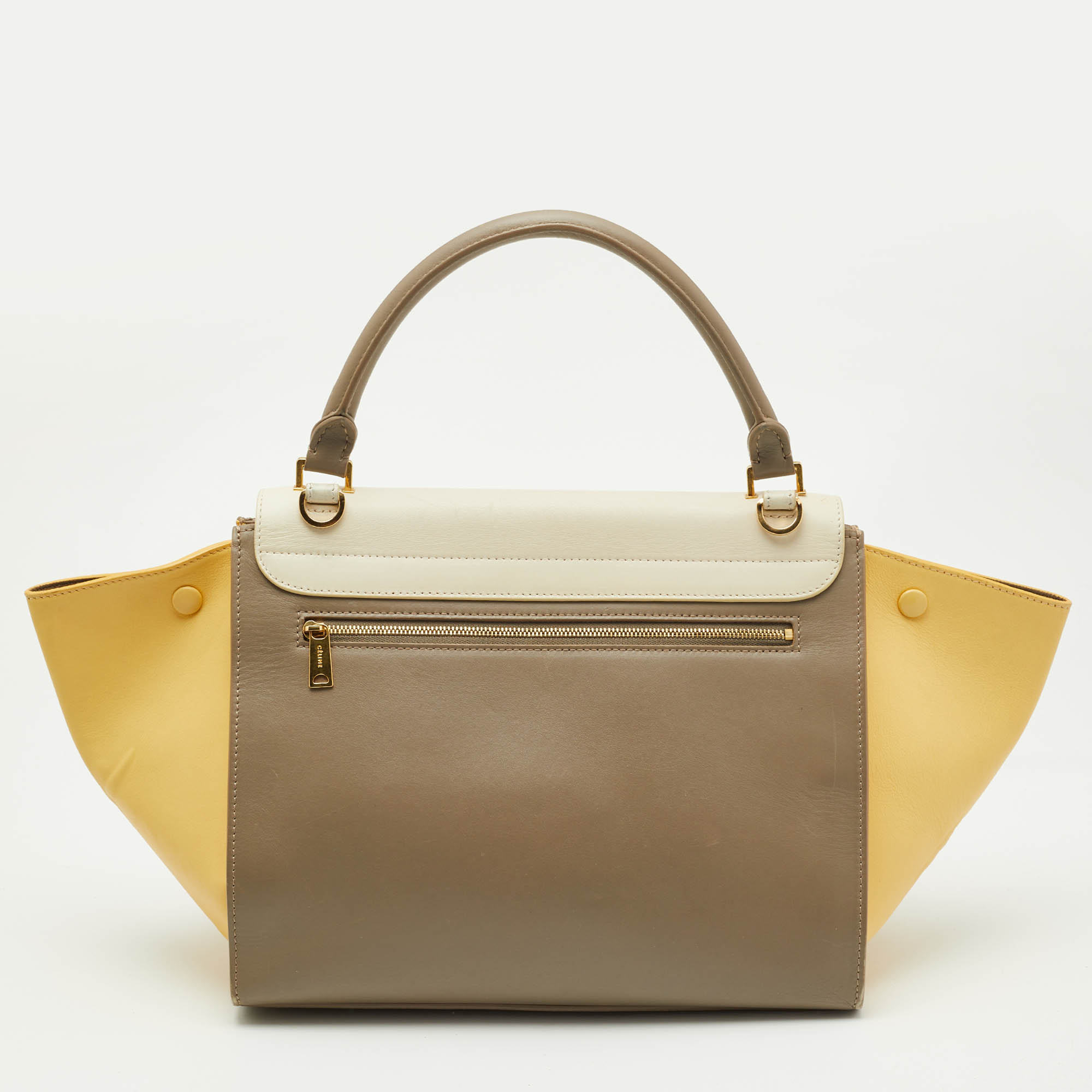 Celine Tricolor Leather Medium Trapeze Top Handle Bag 