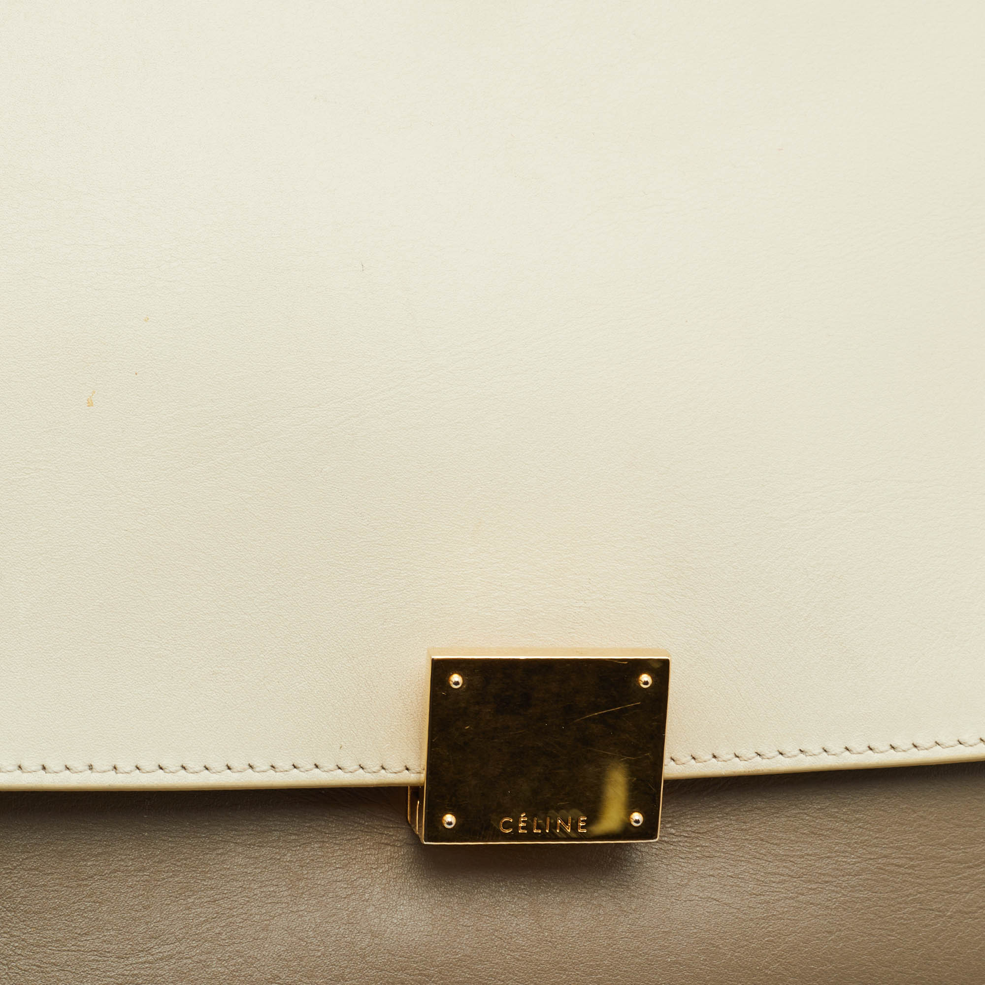 Celine Tricolor Leather Medium Trapeze Top Handle Bag 