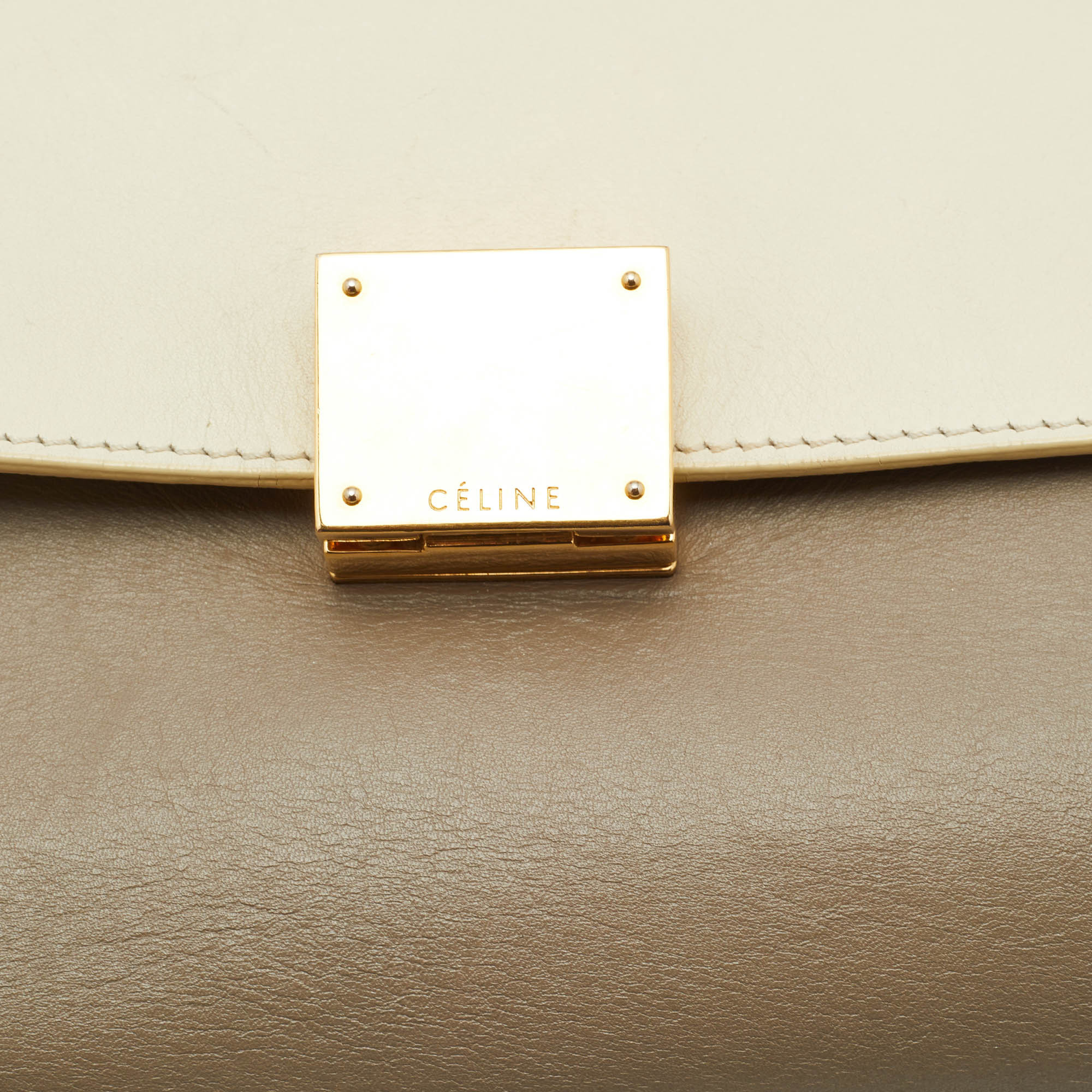 Celine Tricolor Leather Medium Trapeze Top Handle Bag 