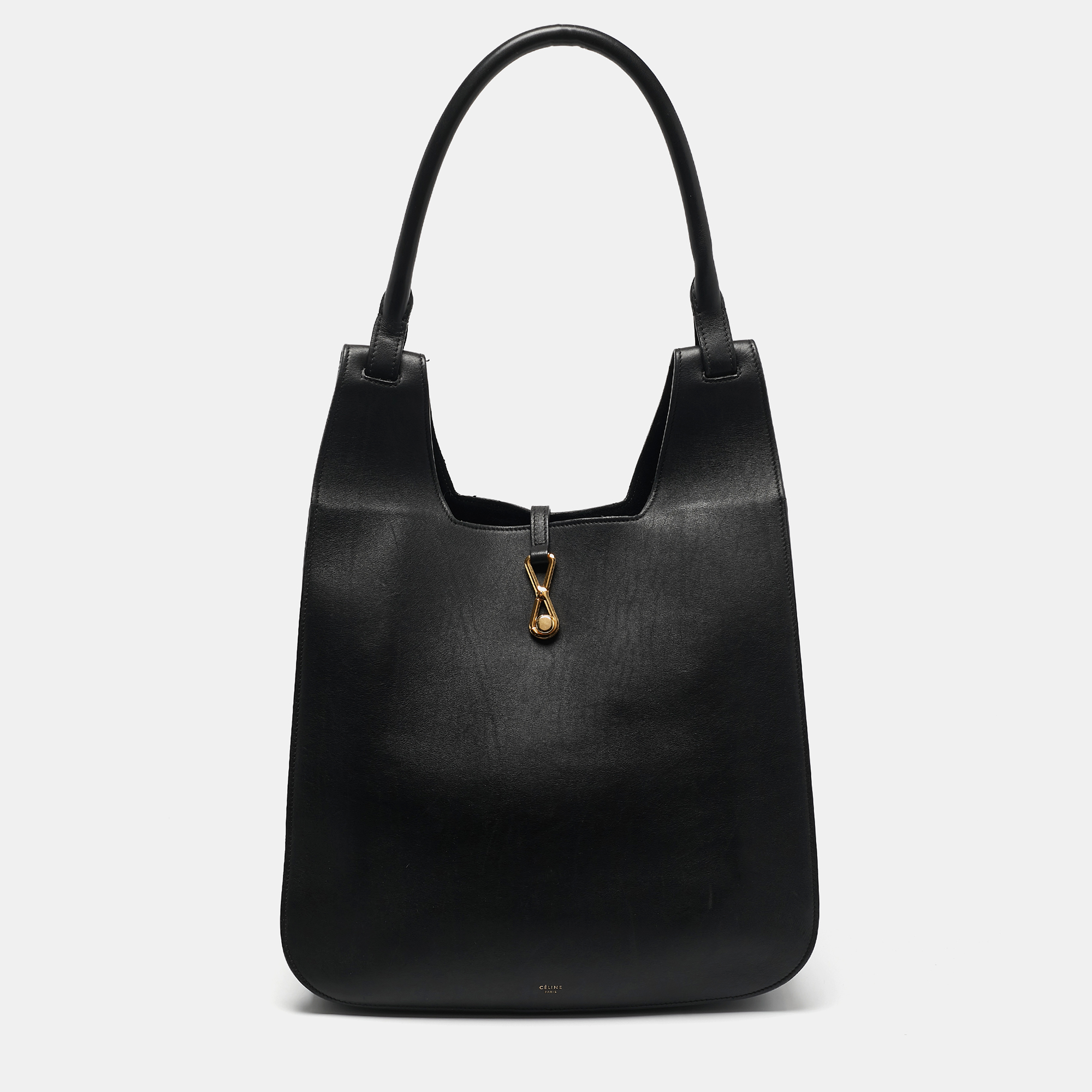 

Celine Black Leather Hook Hobo