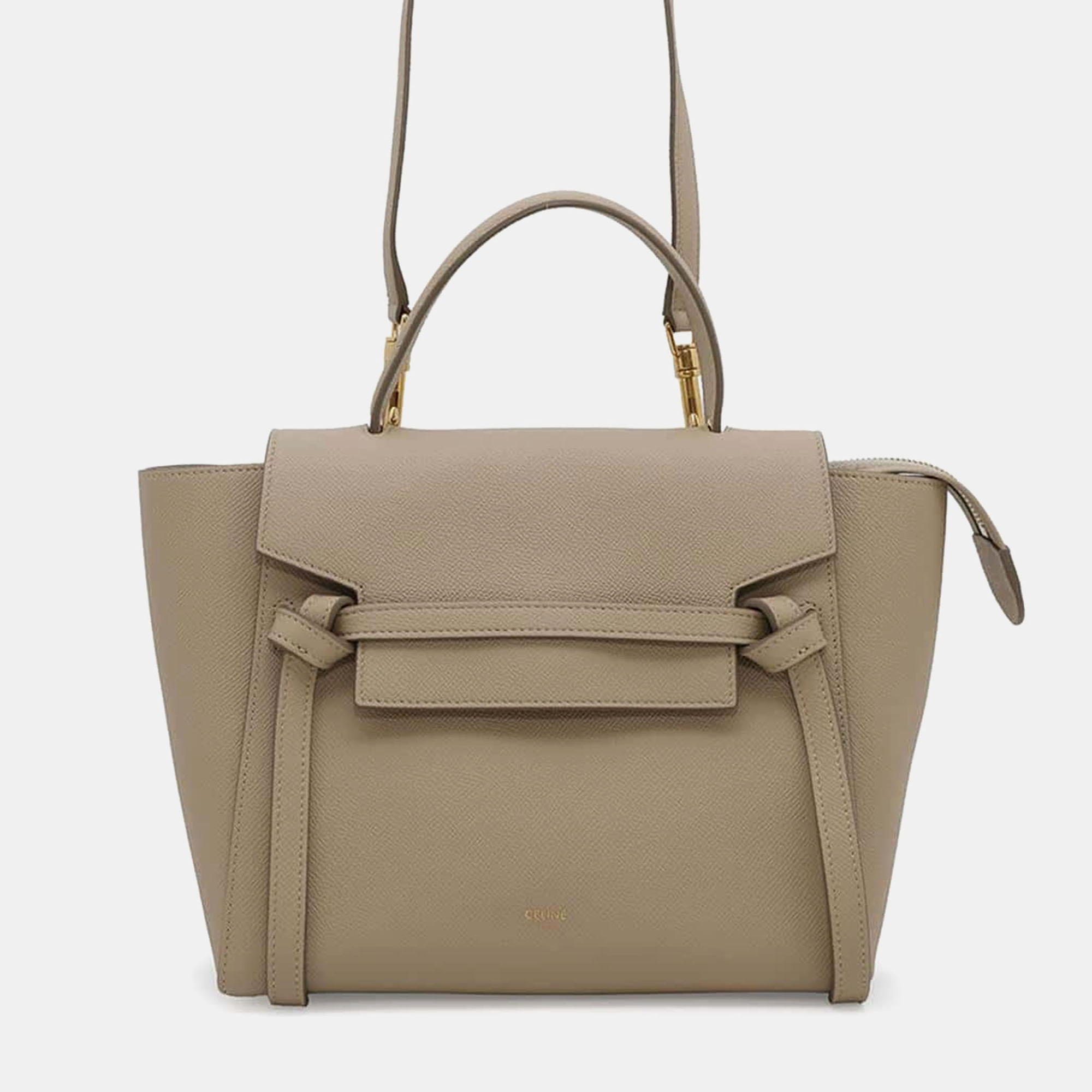 

Celine Light Taupe Calf Leather Micro Belt Shoulder Bag, Brown