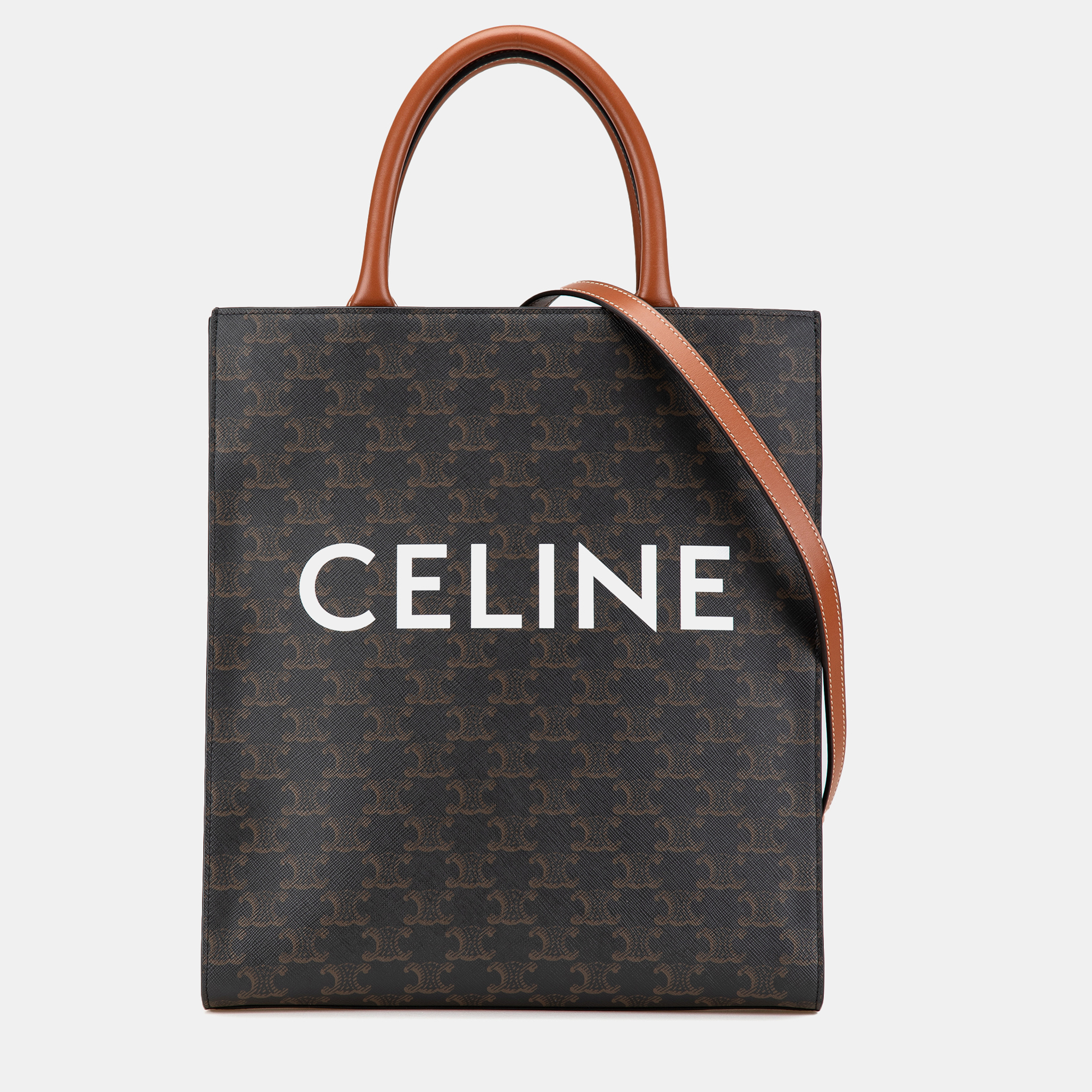 

Celine Brown Small Triomphe Coated Canvas Vertical Cabas Bag