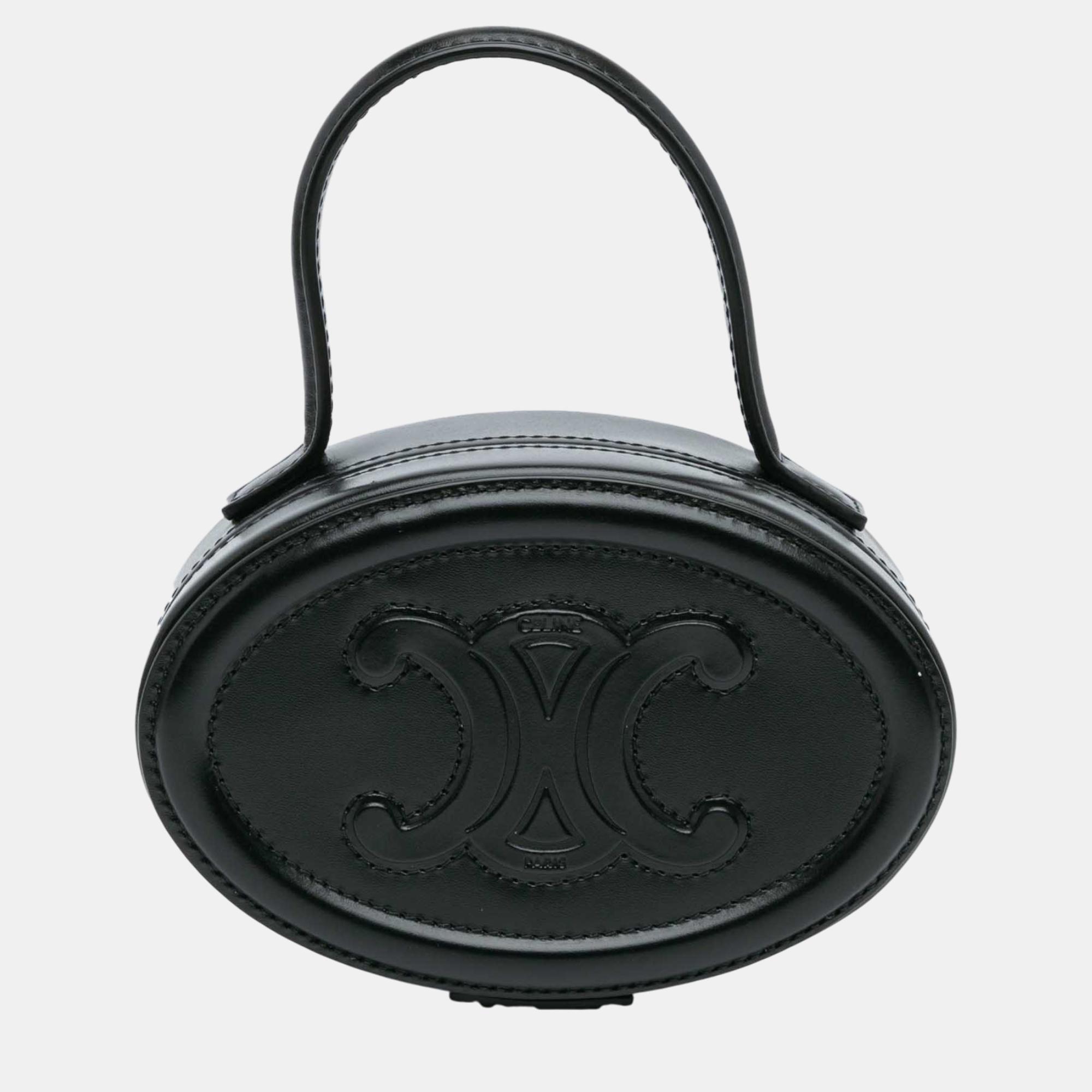 

Celine Black Calfskin Cuir Triomphe Oval Handbag