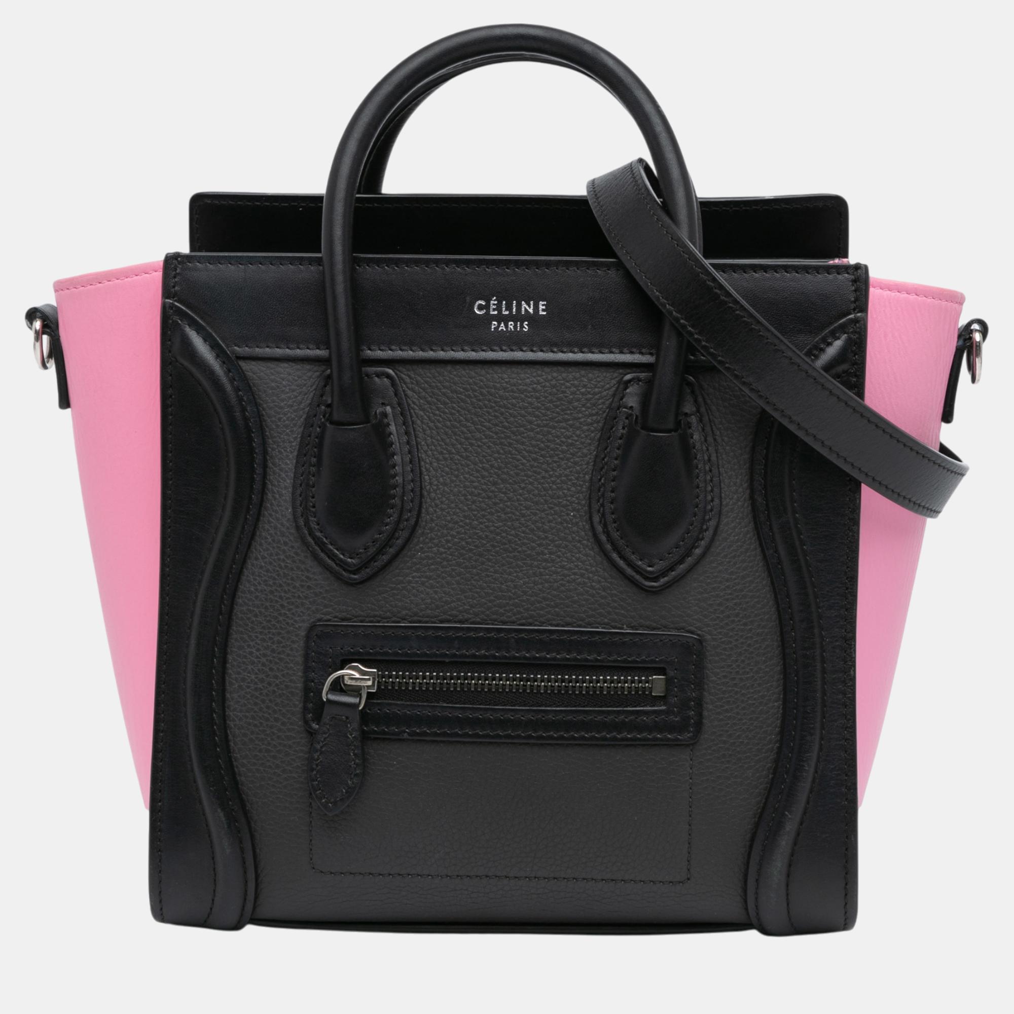 

Celine Multicolor Nano Tricolor Leather Luggage Tote