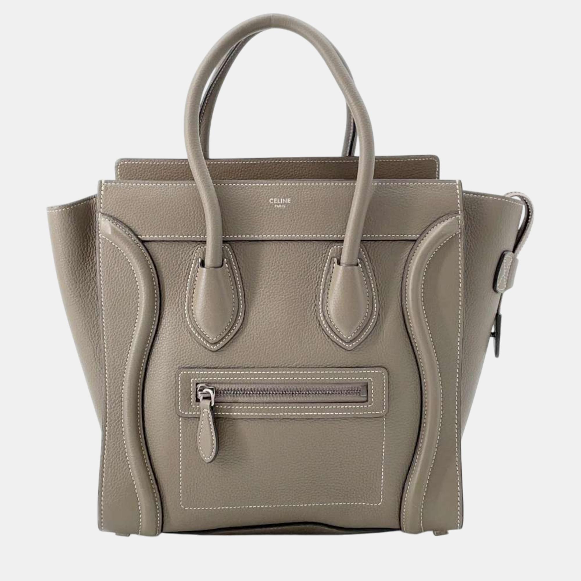 

Celine Luggage Shopper Greige Leather Size Micro, Beige