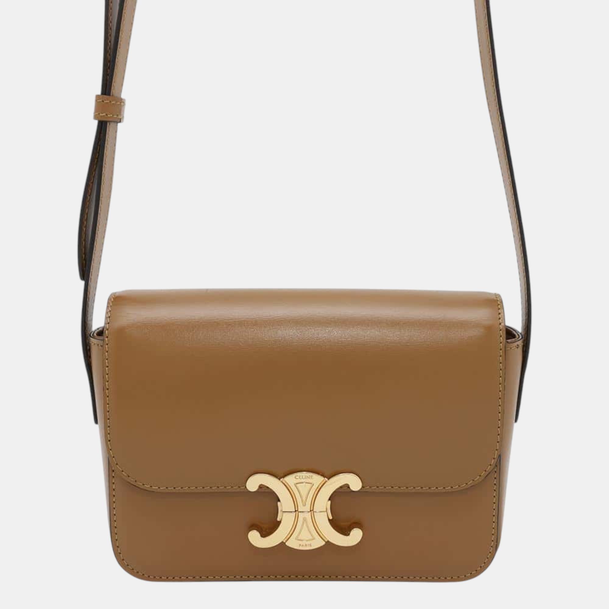 

Celine Triomphe Shoulder Camel Calf Leather Size Nano, Brown