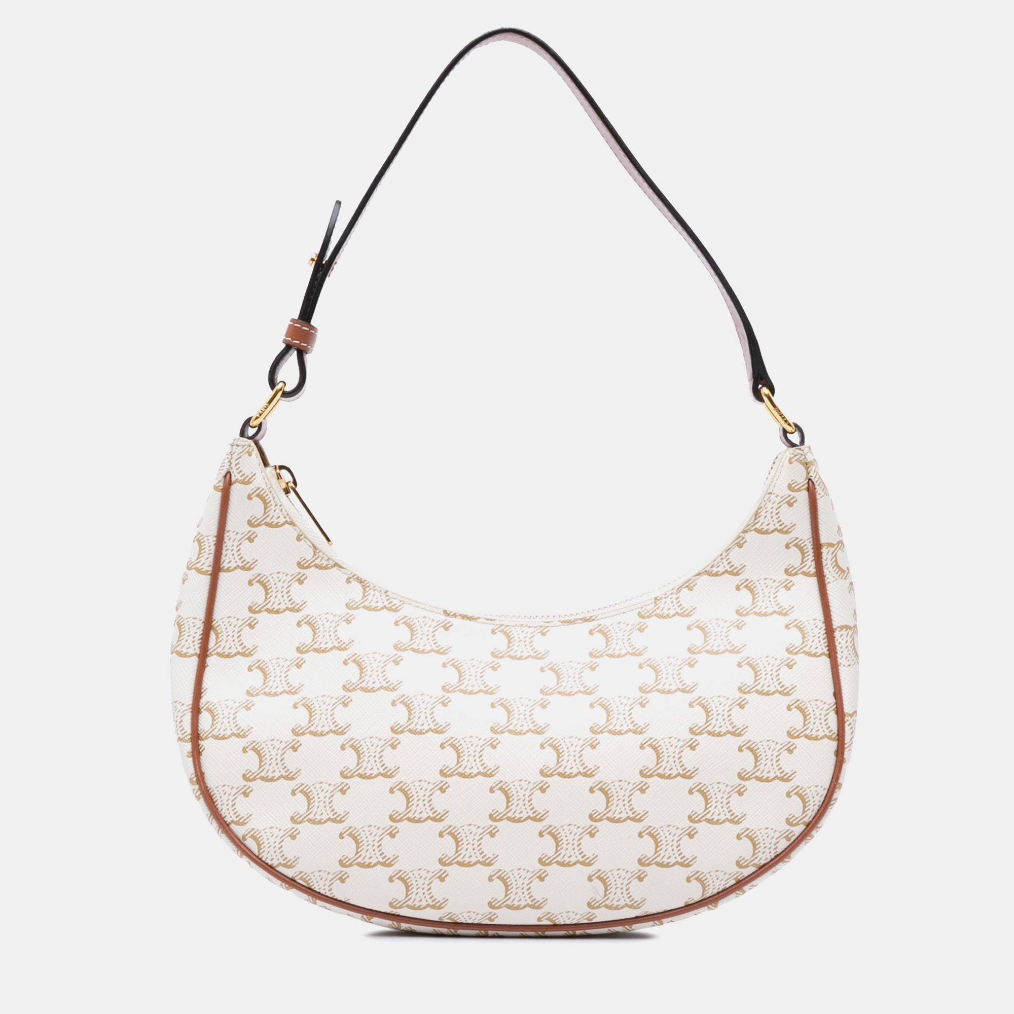 

Celine White Triomphe Coated Canvas Ava Shoulder Bag