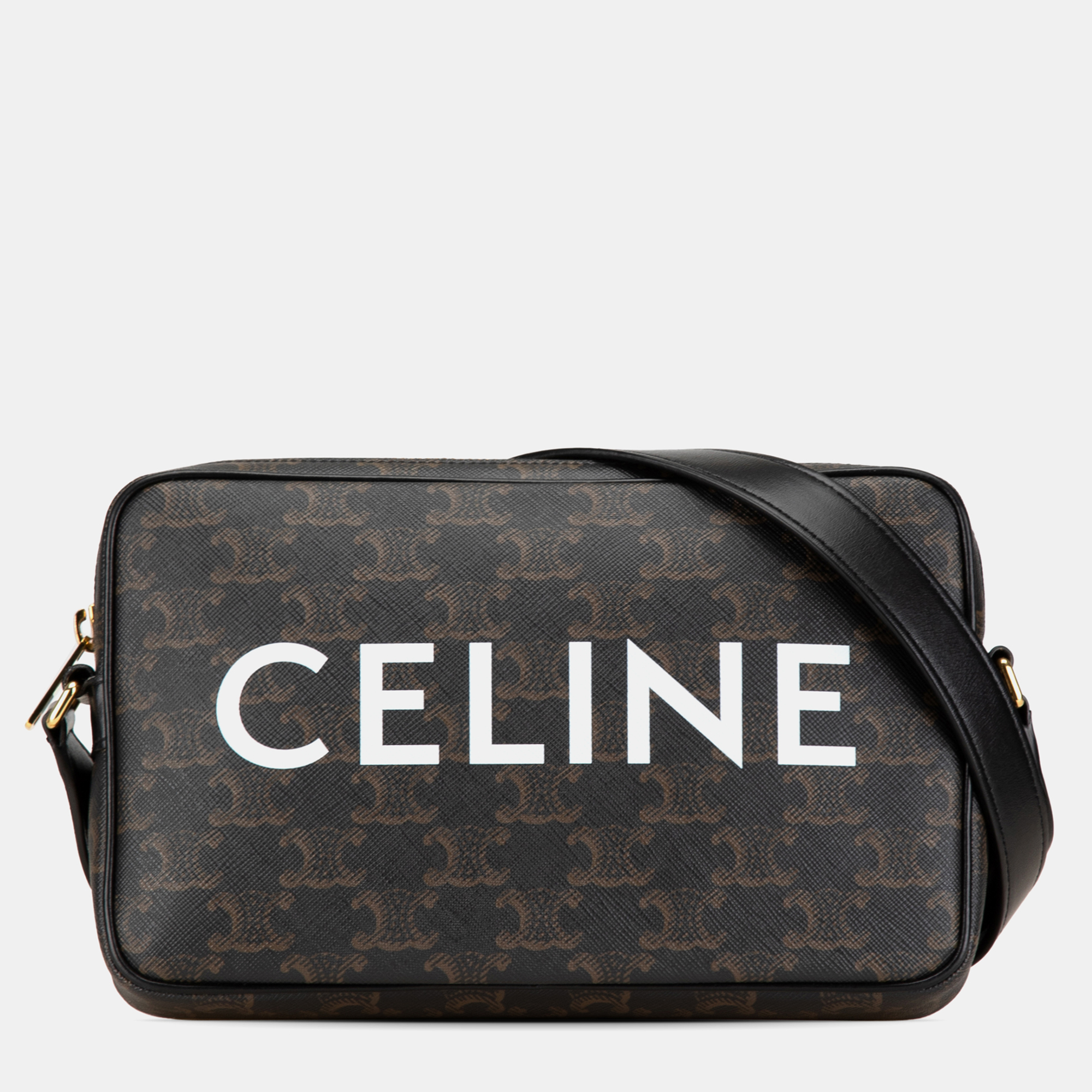 

Celine Brown Triomphe Coated Canvas Logo Crossbody