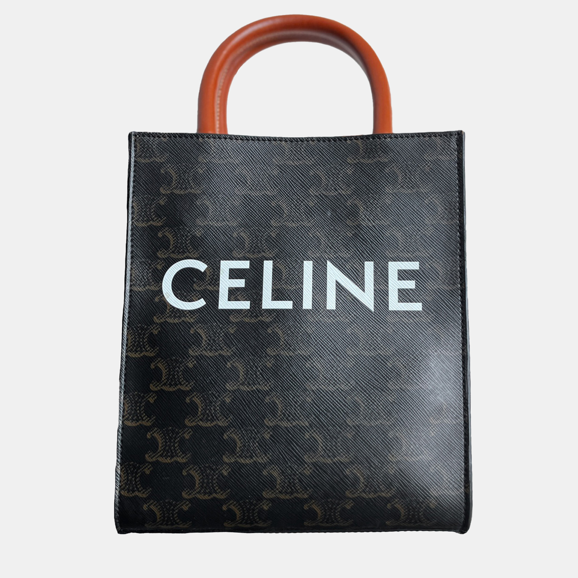 

Celine Brown Canvas Mini Triomphe Tote Bag