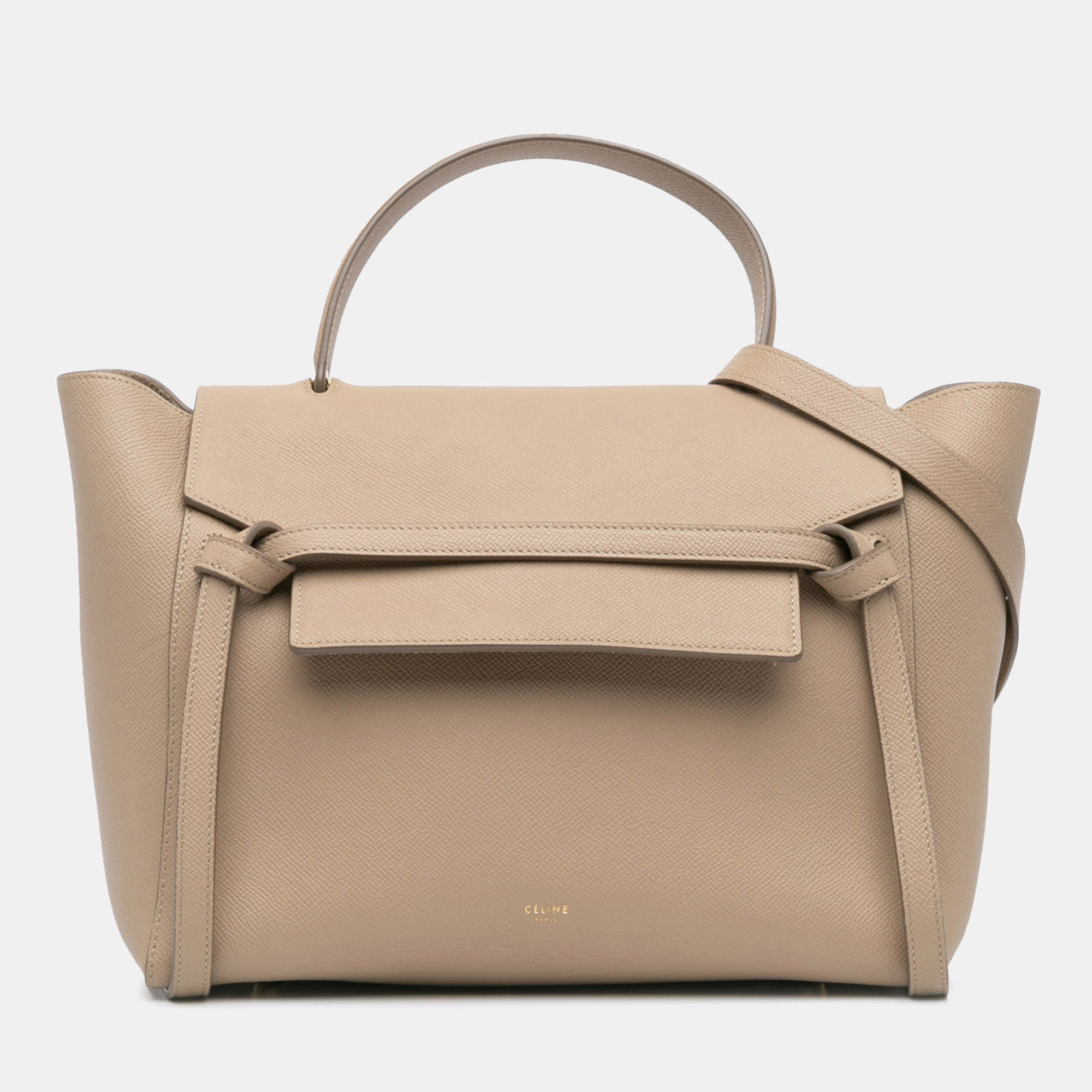 

Celine Beige Brown Mini Leather Belt Bag Satchel